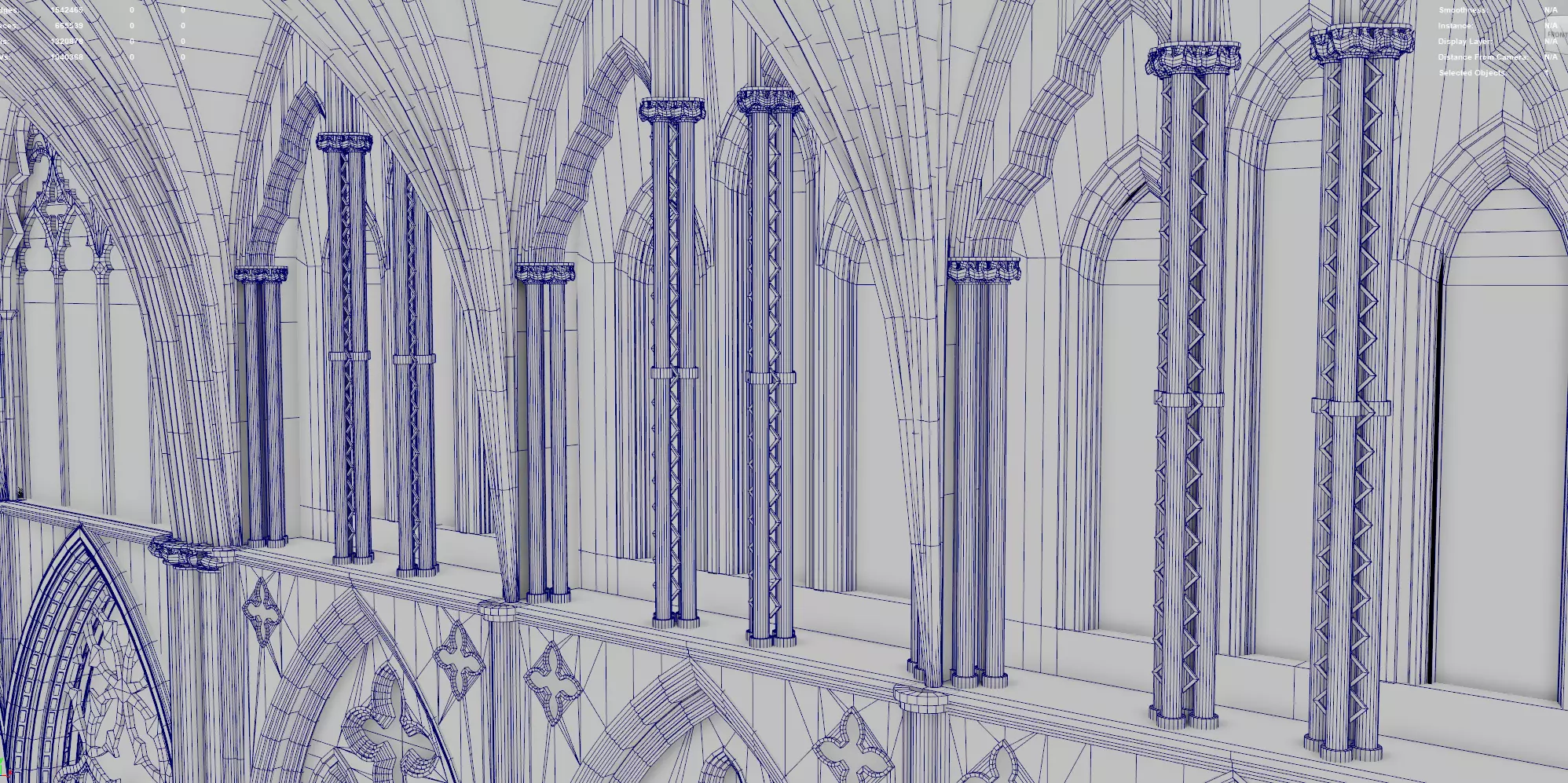 Cathedral FULL Gothic Nave  Low-poly 3D model_40