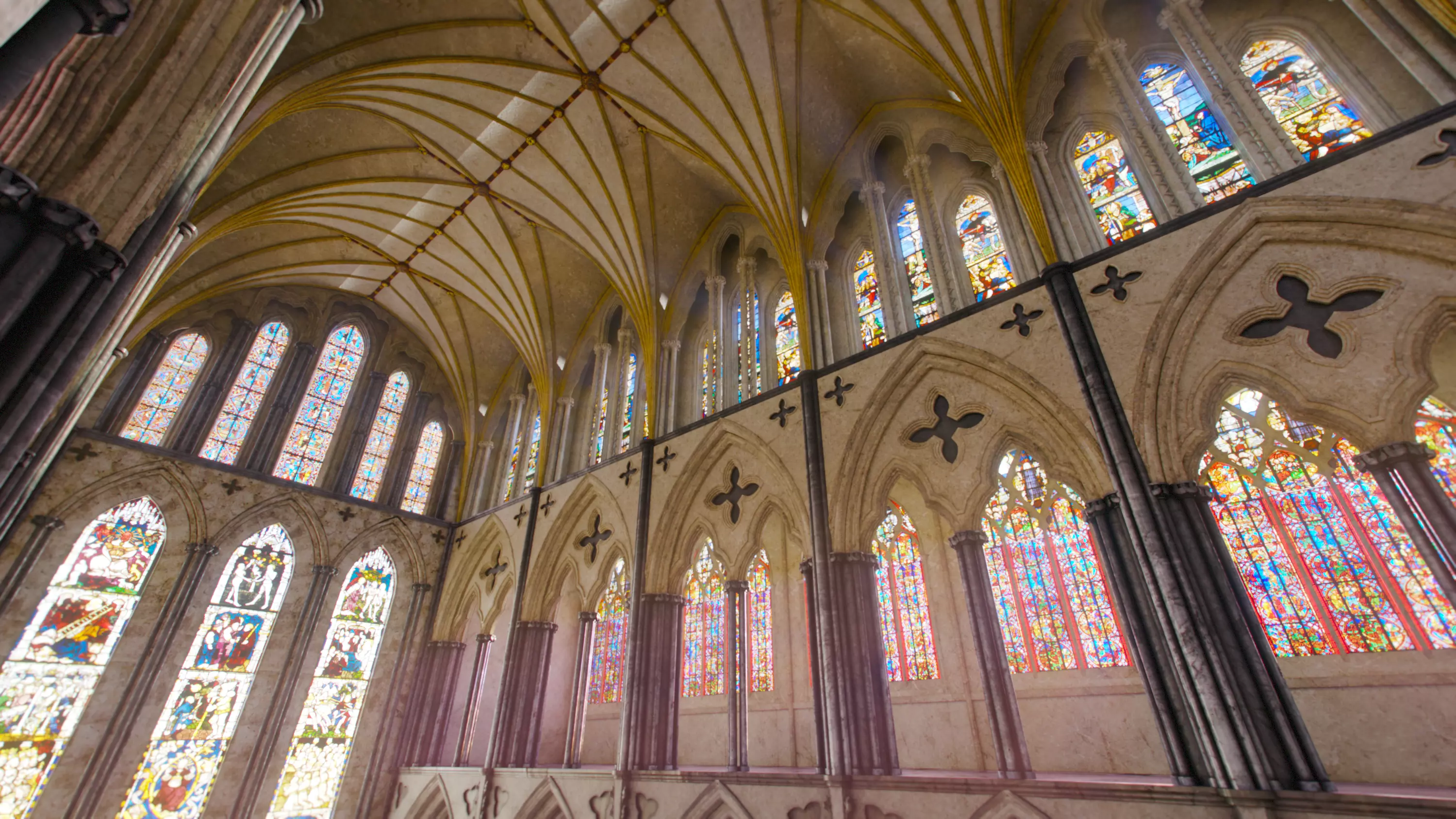 Cathedral FULL Gothic Nave  Low-poly 3D model_17