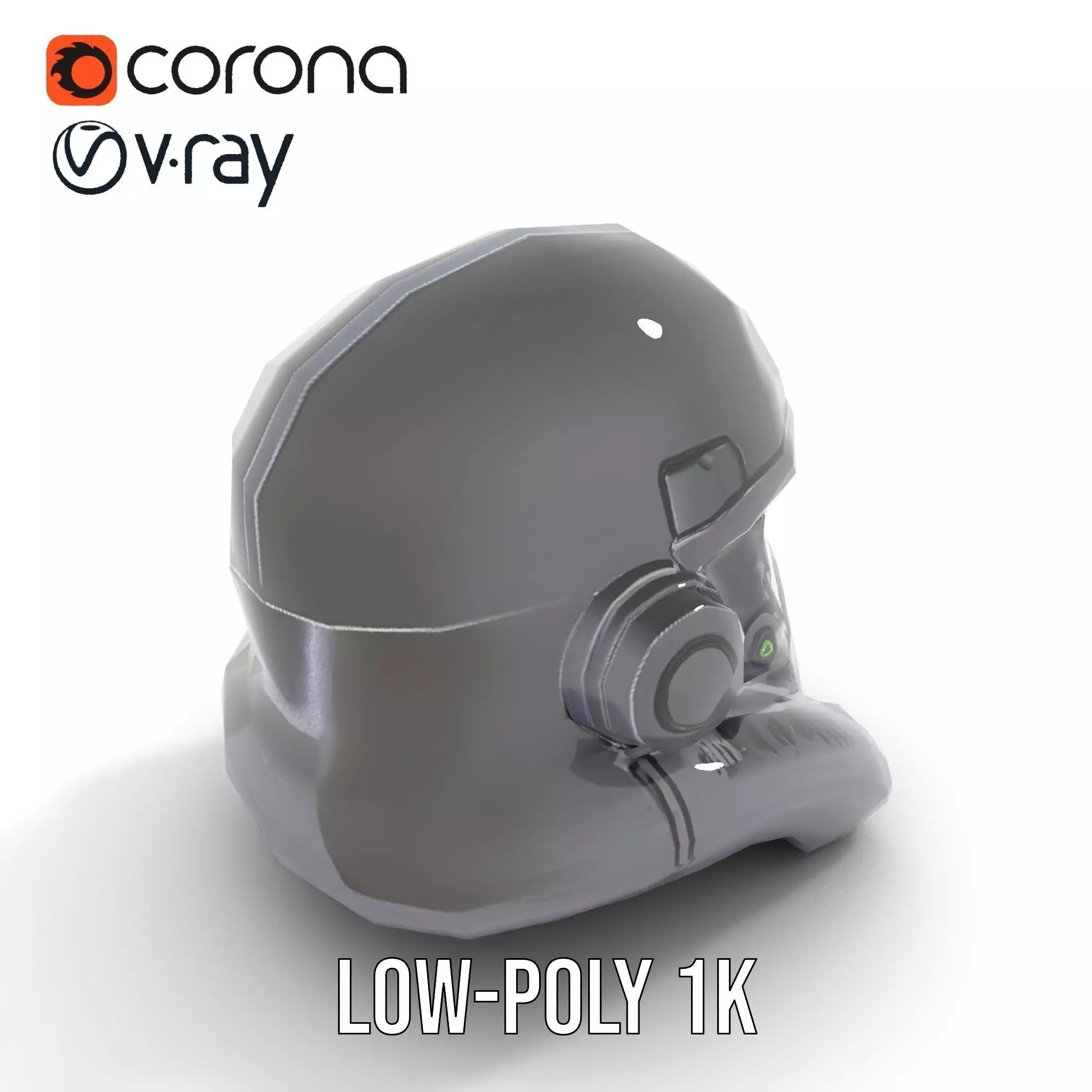 Sleek Black Helmet model pack Low-poly 3D model_19