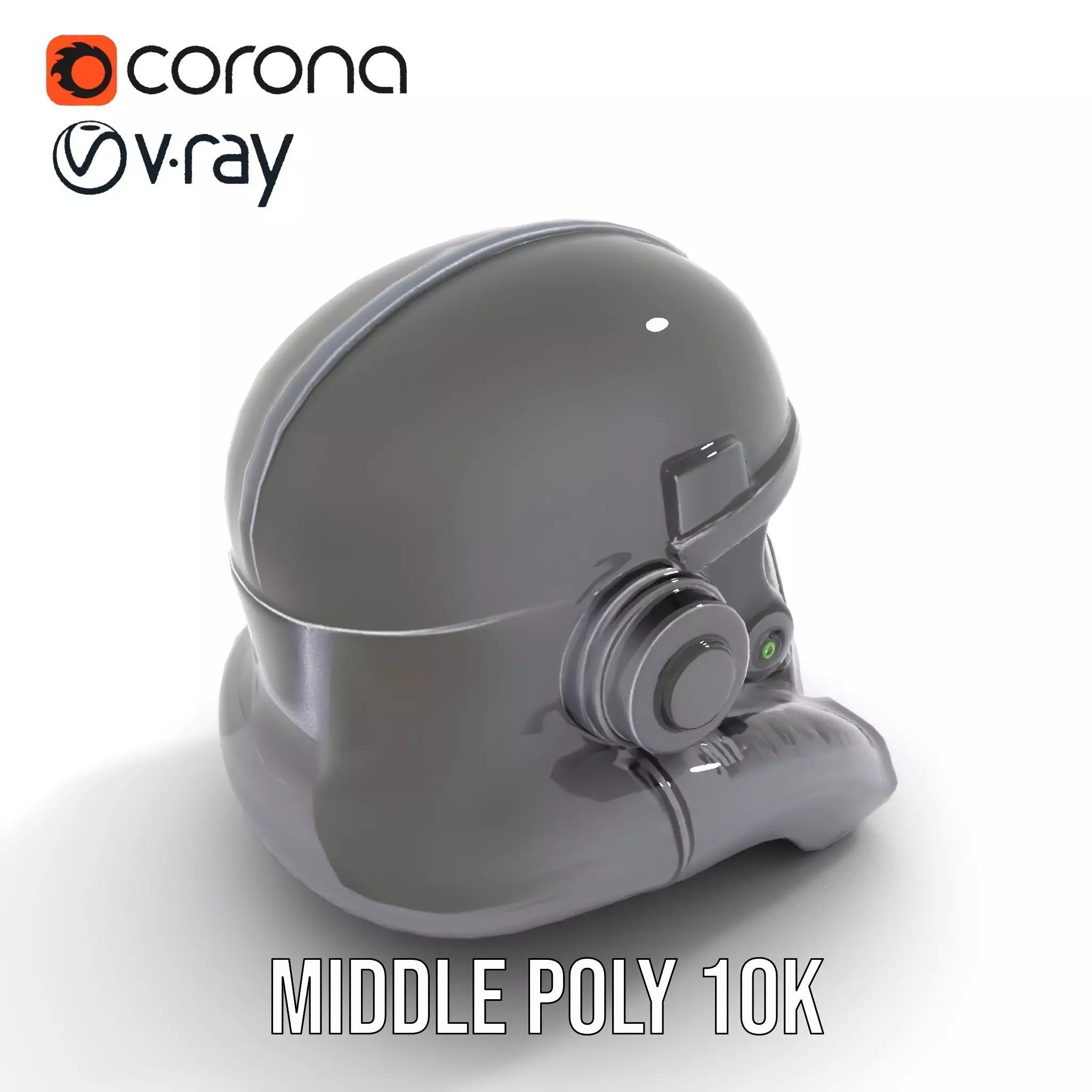 Sleek Black Helmet model pack Low-poly 3D model_5