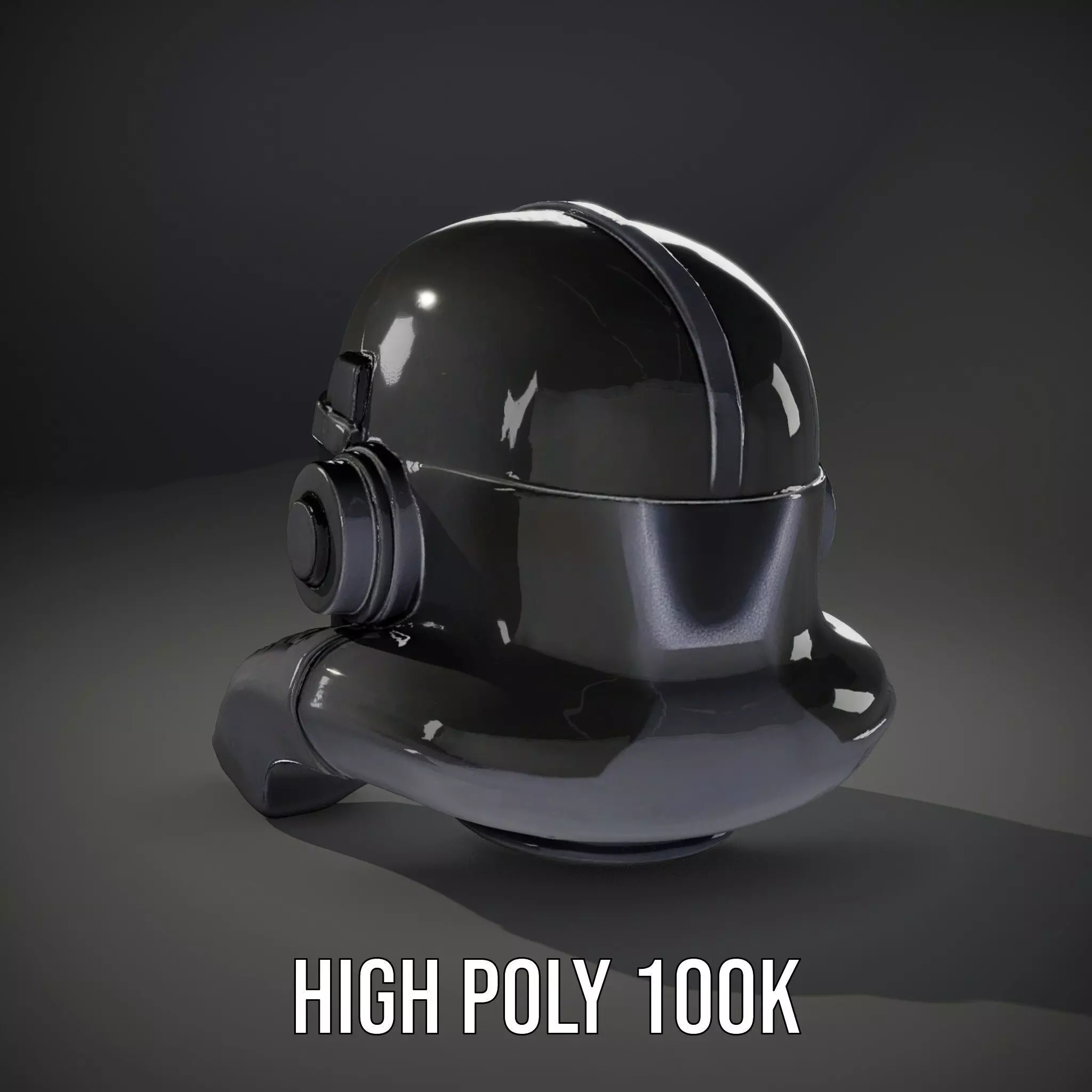 Sleek Black Helmet model pack Low-poly 3D model_8
