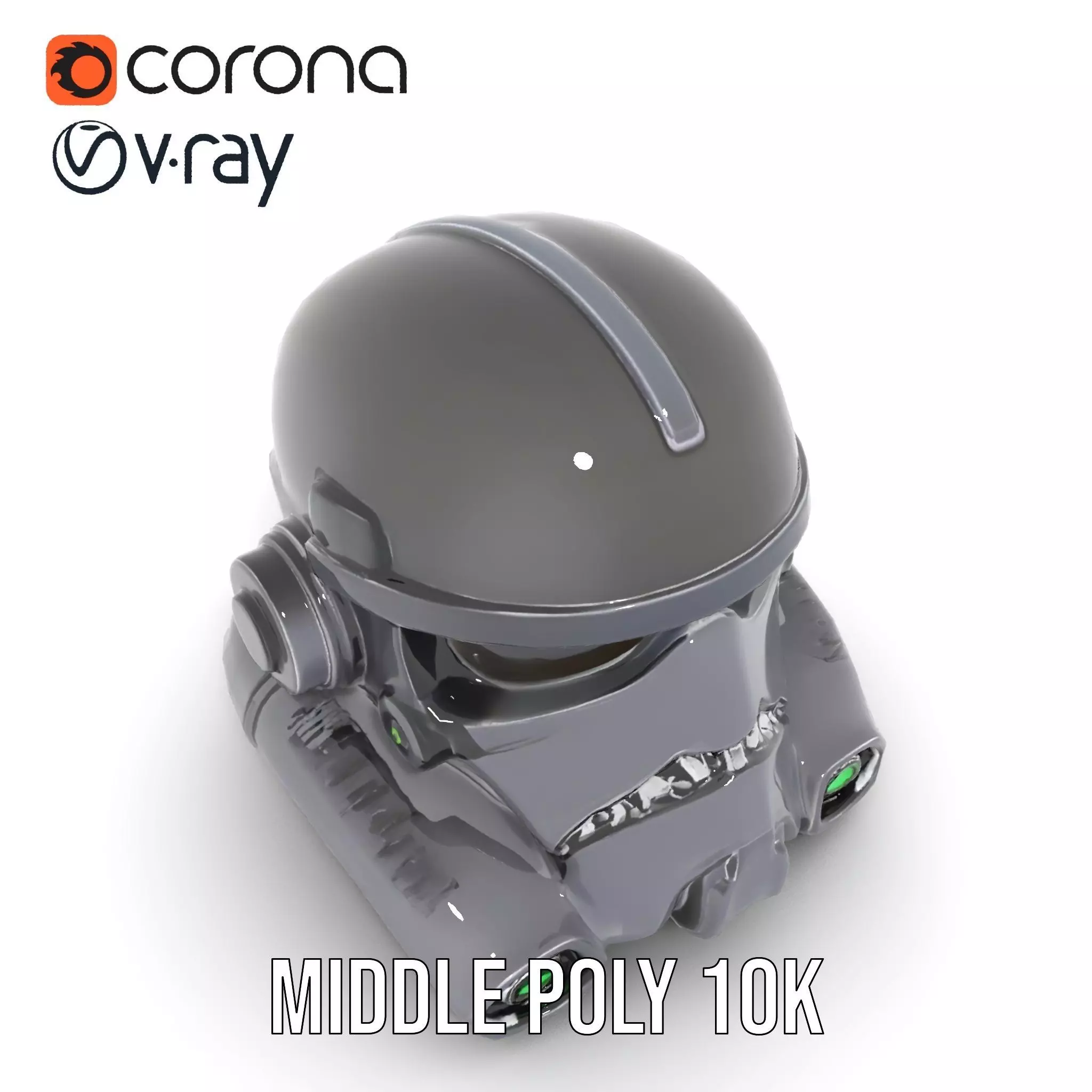 Sleek Black Helmet model pack Low-poly 3D model_13