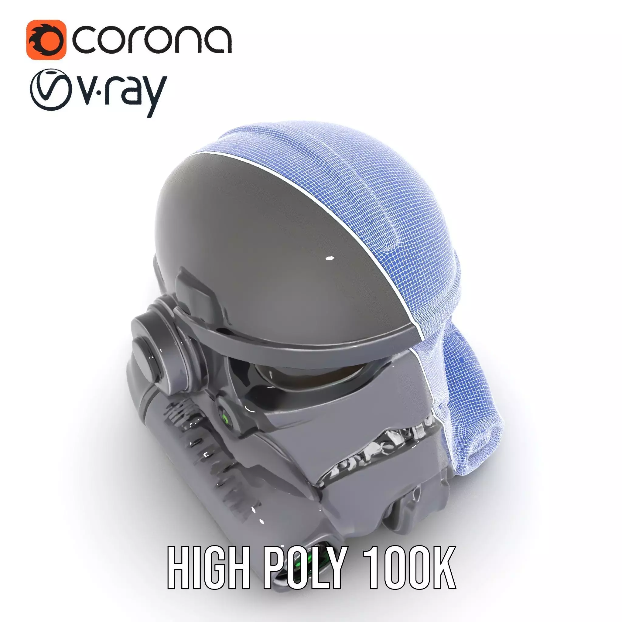 Sleek Black Helmet model pack Low-poly 3D model_32