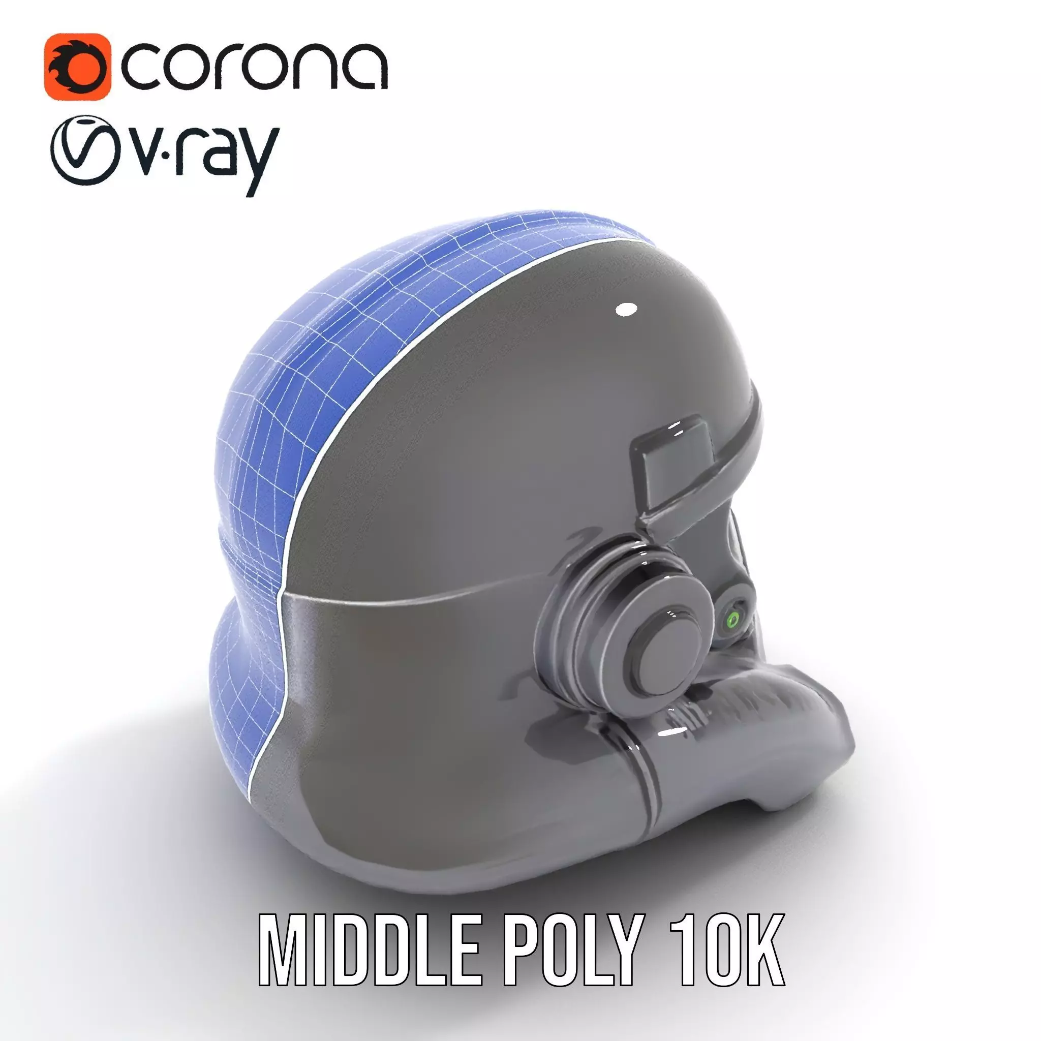 Sleek Black Helmet model pack Low-poly 3D model_15