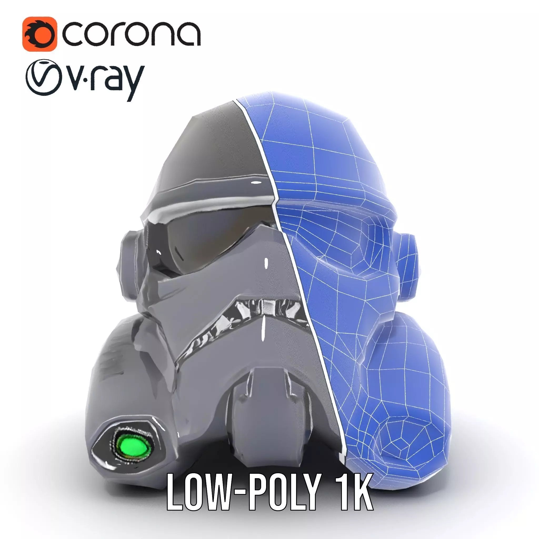 Sleek Black Helmet model pack Low-poly 3D model_24