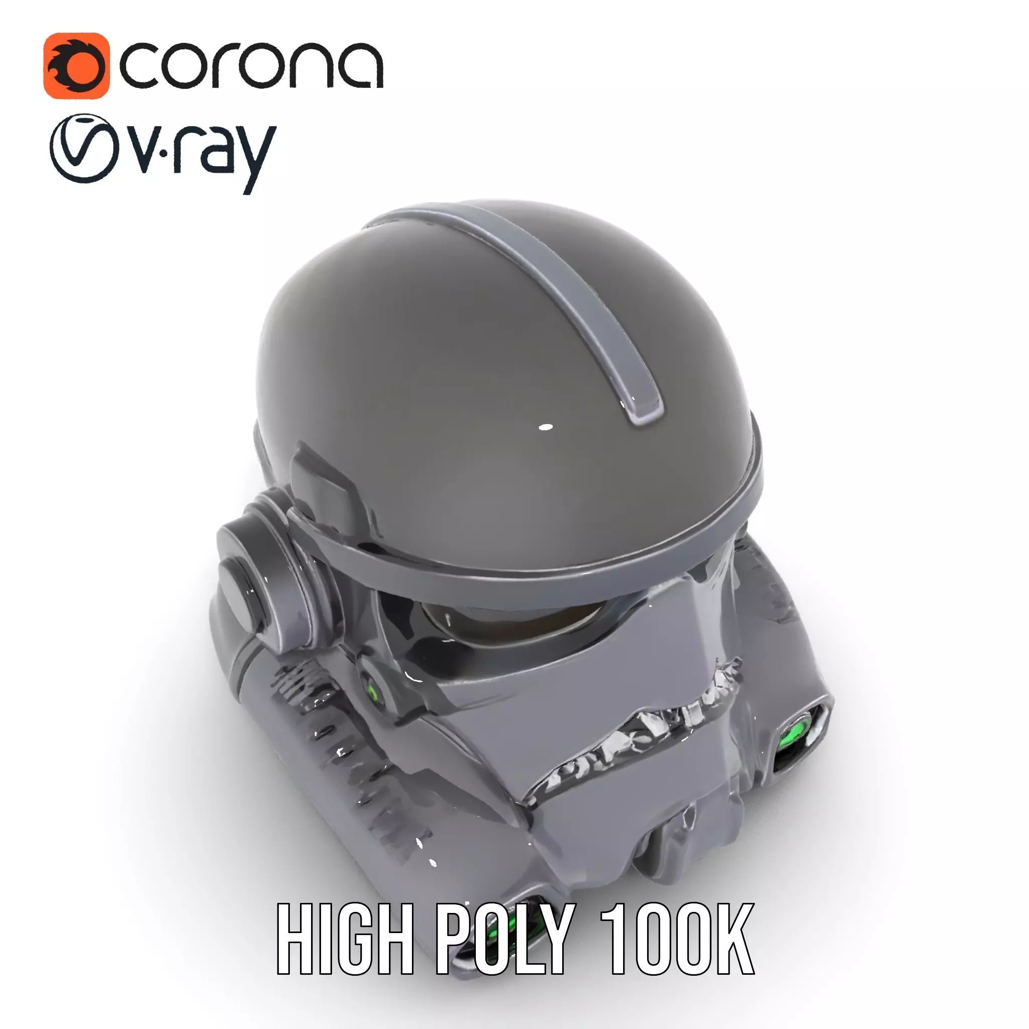 Sleek Black Helmet model pack Low-poly 3D model_20