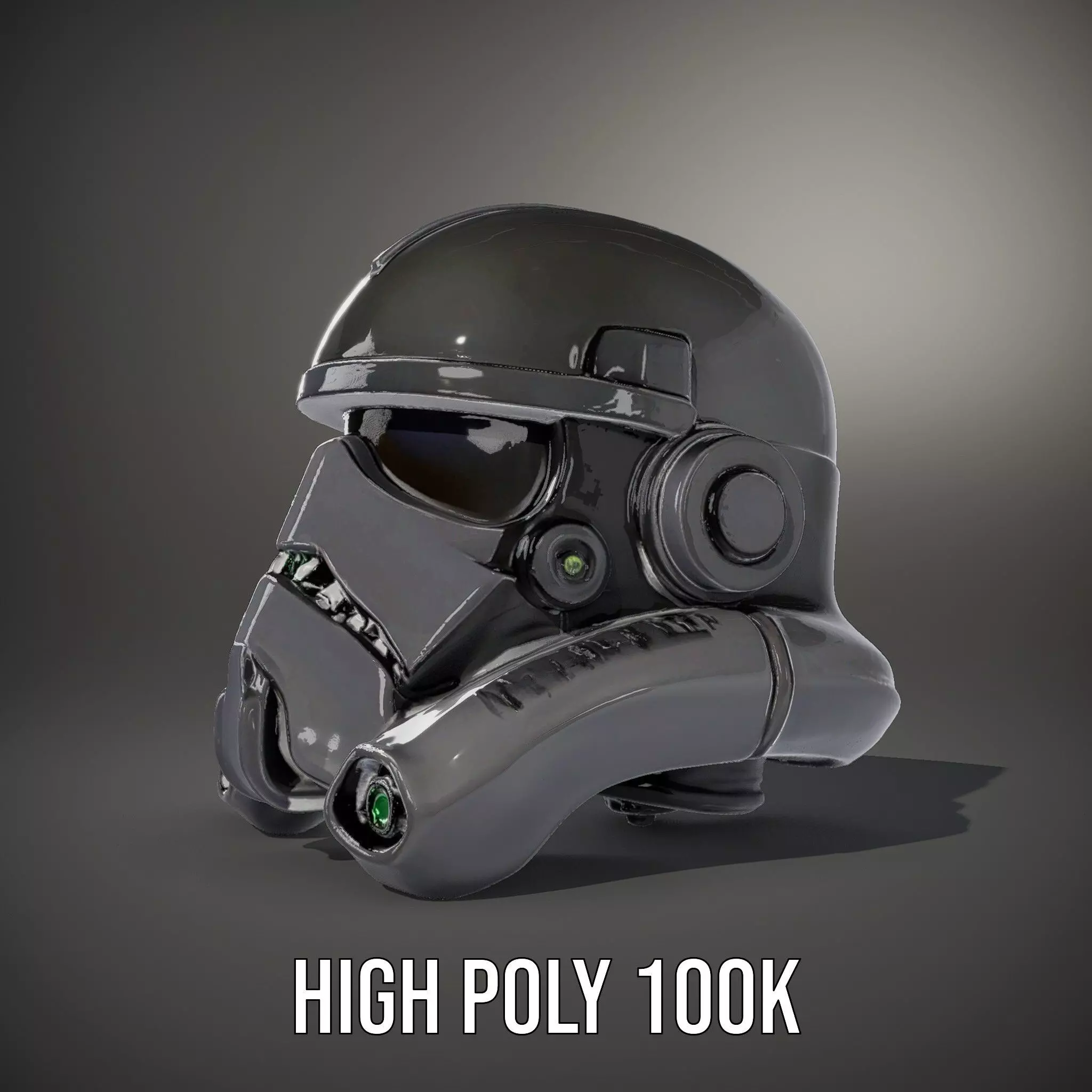 Sleek Black Helmet model pack Low-poly 3D model_10