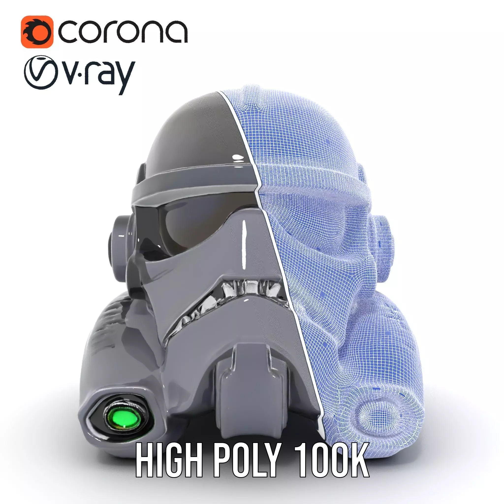 Sleek Black Helmet model pack Low-poly 3D model_33