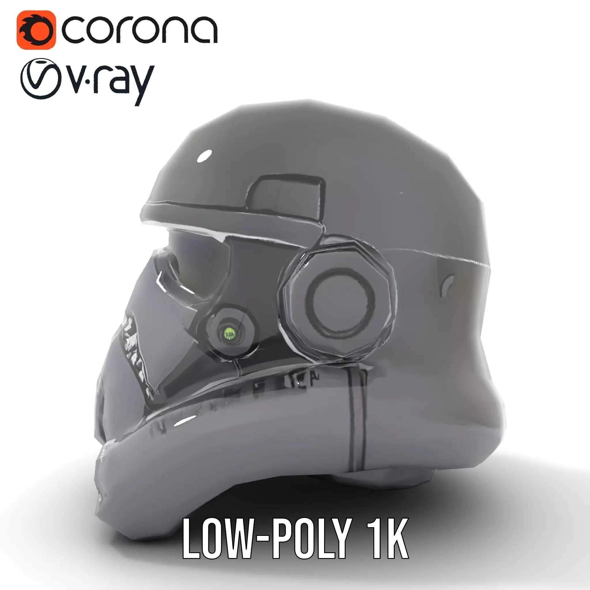 Sleek Black Helmet model pack Low-poly 3D model_14
