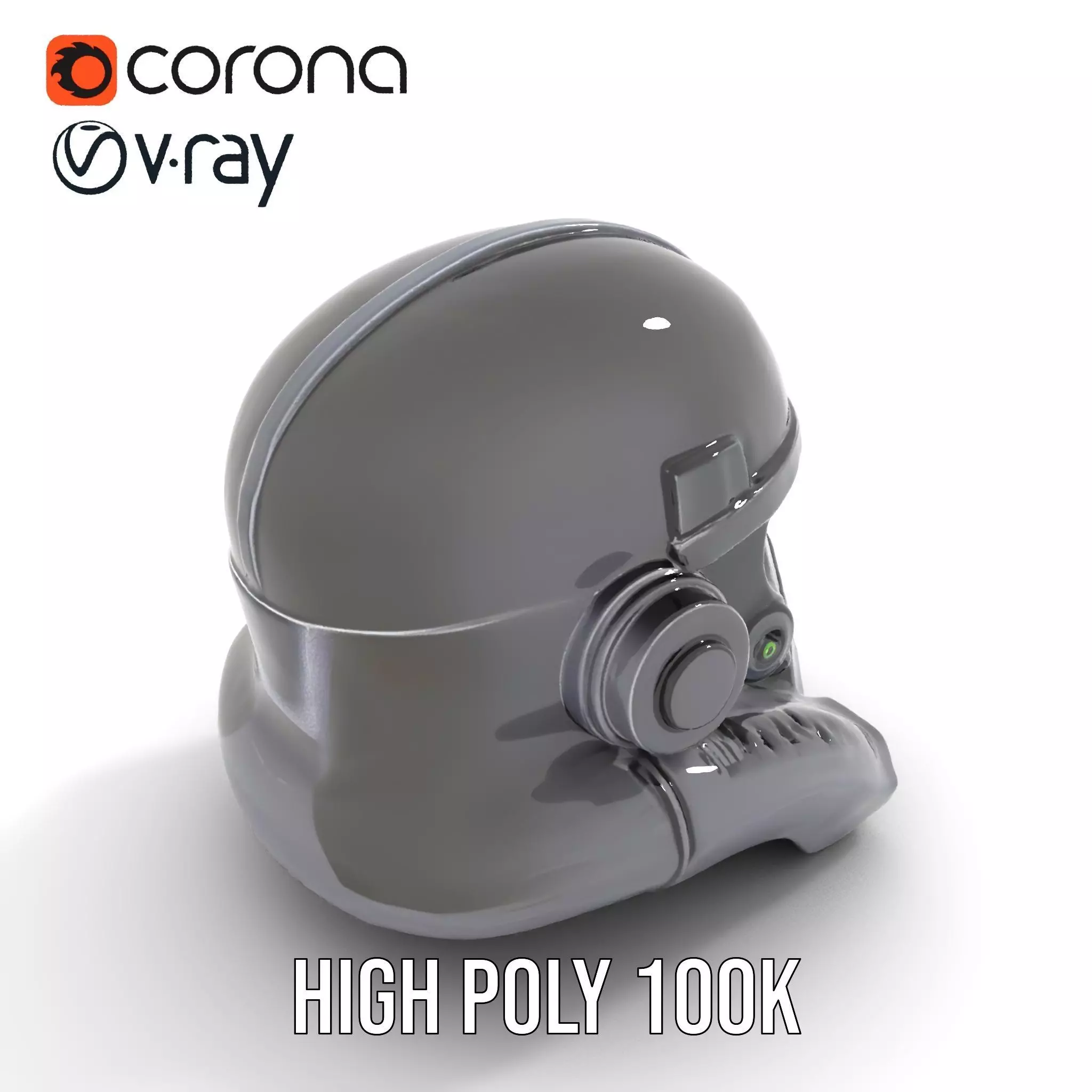 Sleek Black Helmet model pack Low-poly 3D model_17