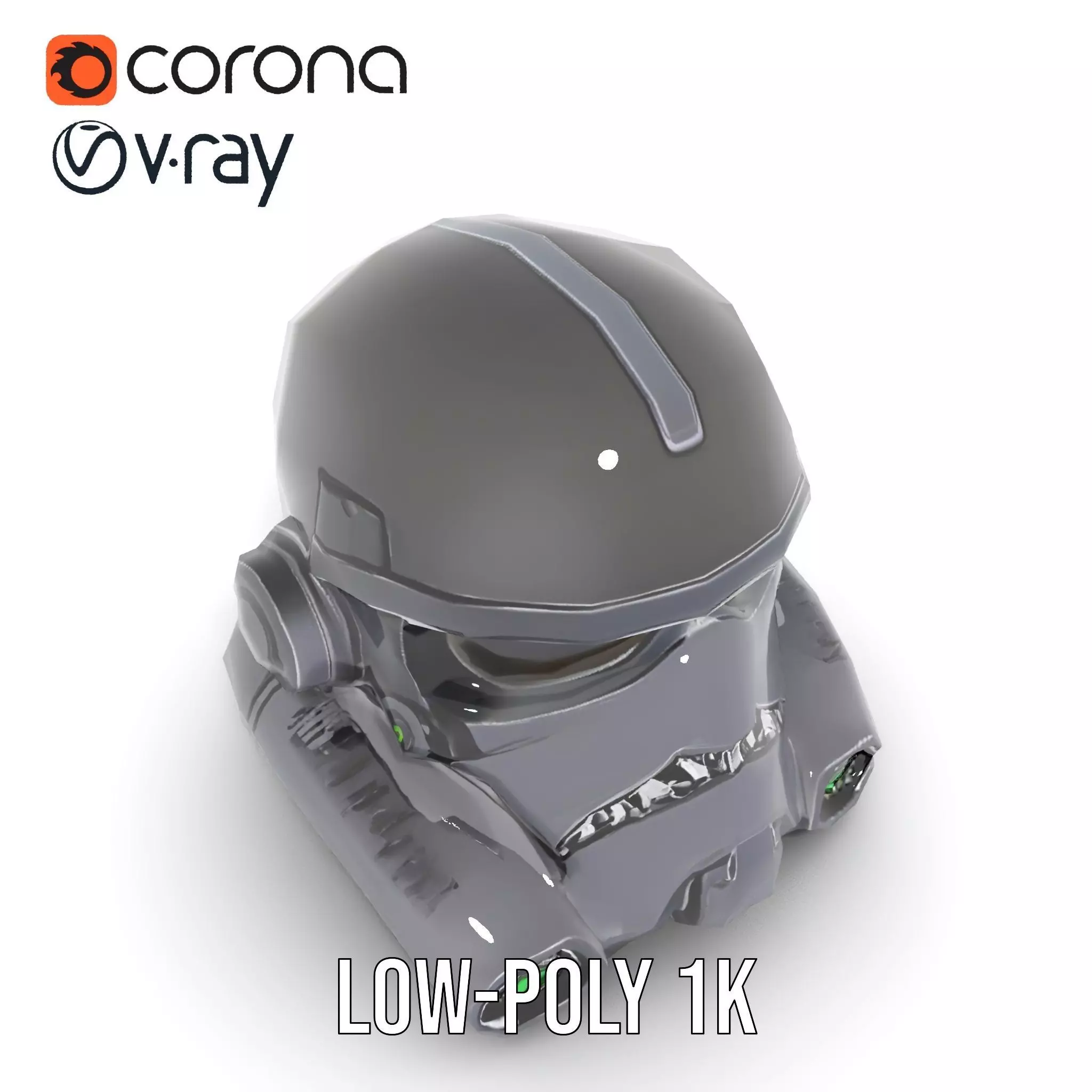 Sleek Black Helmet model pack Low-poly 3D model_12