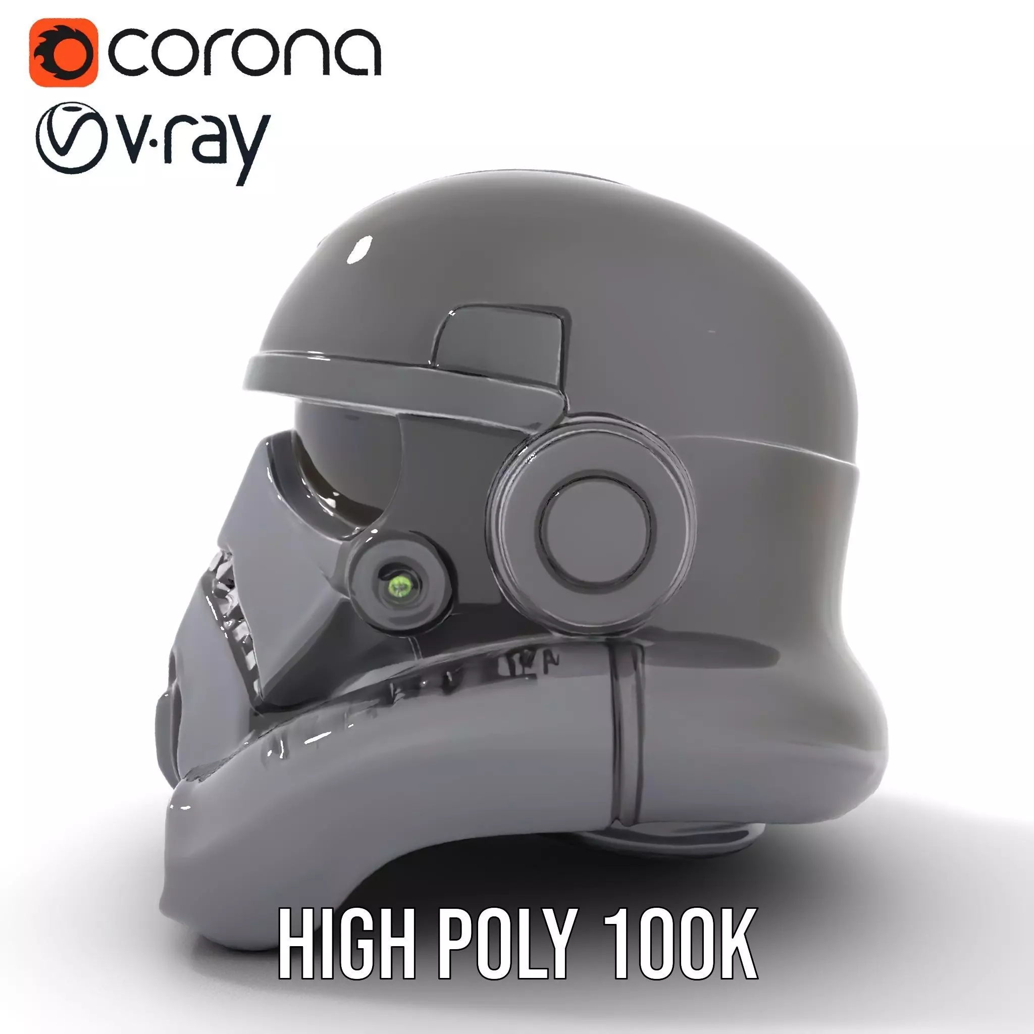 Sleek Black Helmet model pack Low-poly 3D model_28