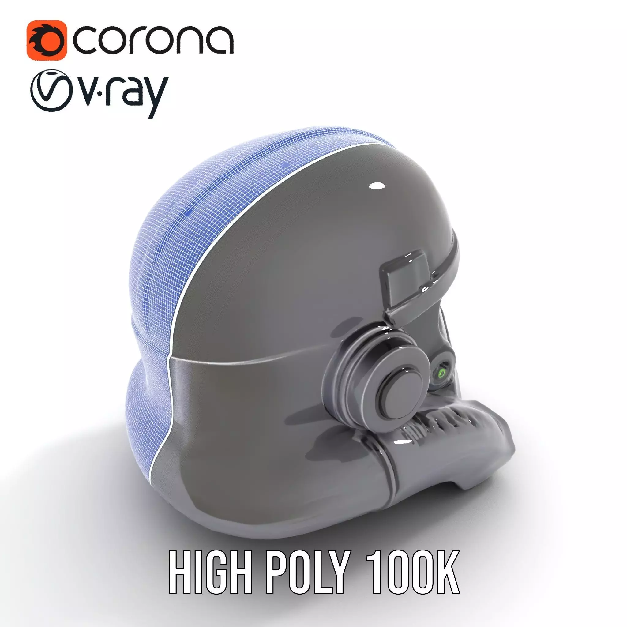 Sleek Black Helmet model pack Low-poly 3D model_31