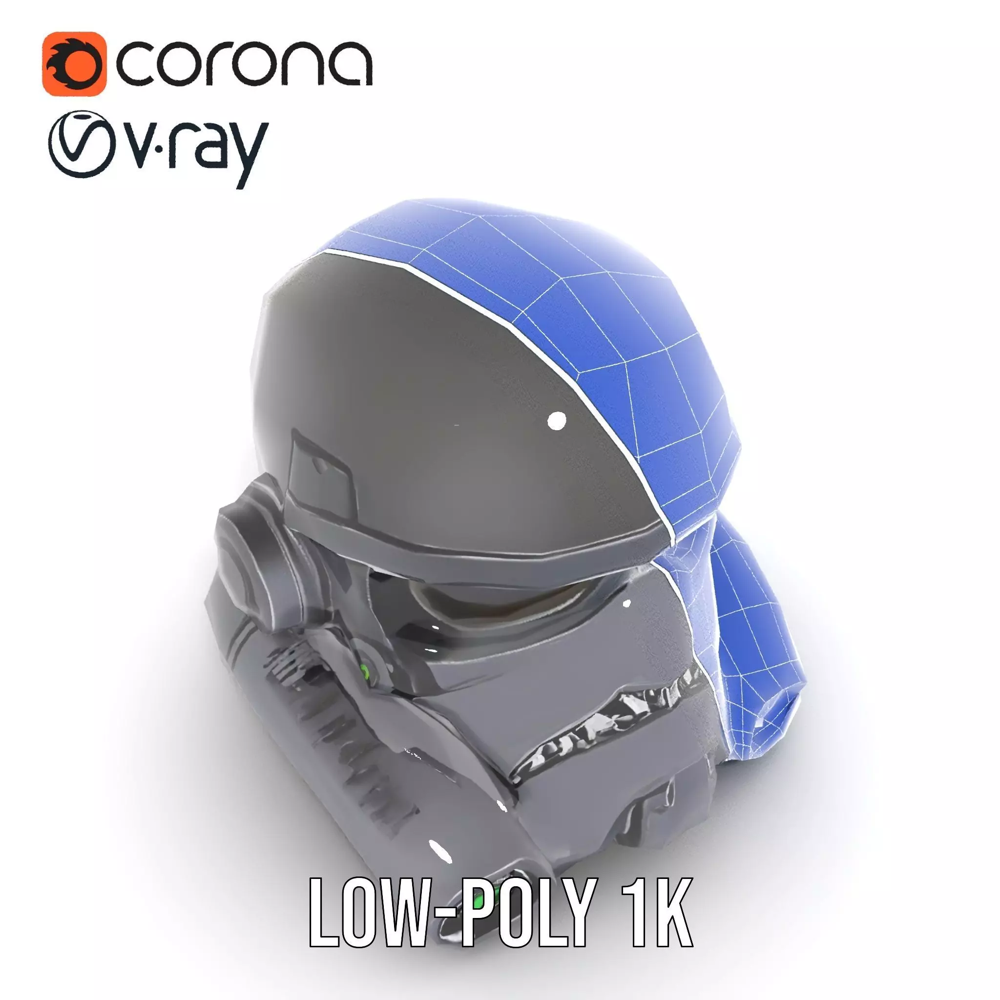 Sleek Black Helmet model pack Low-poly 3D model_7