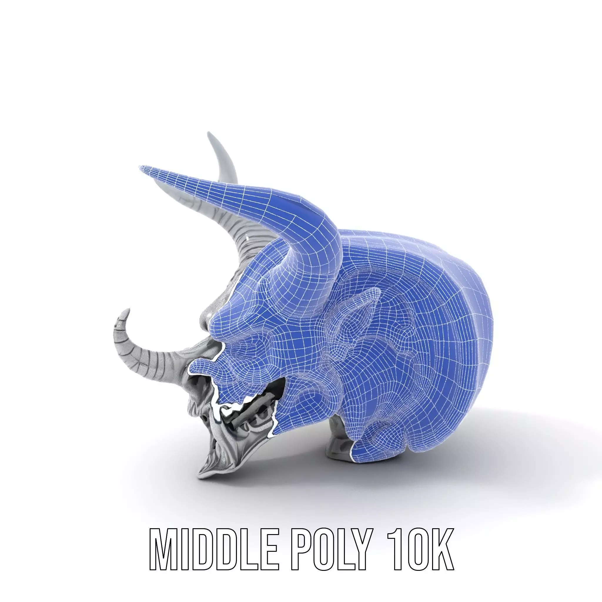 Sculpted Demon Skull model pack Low-poly 3D model_13