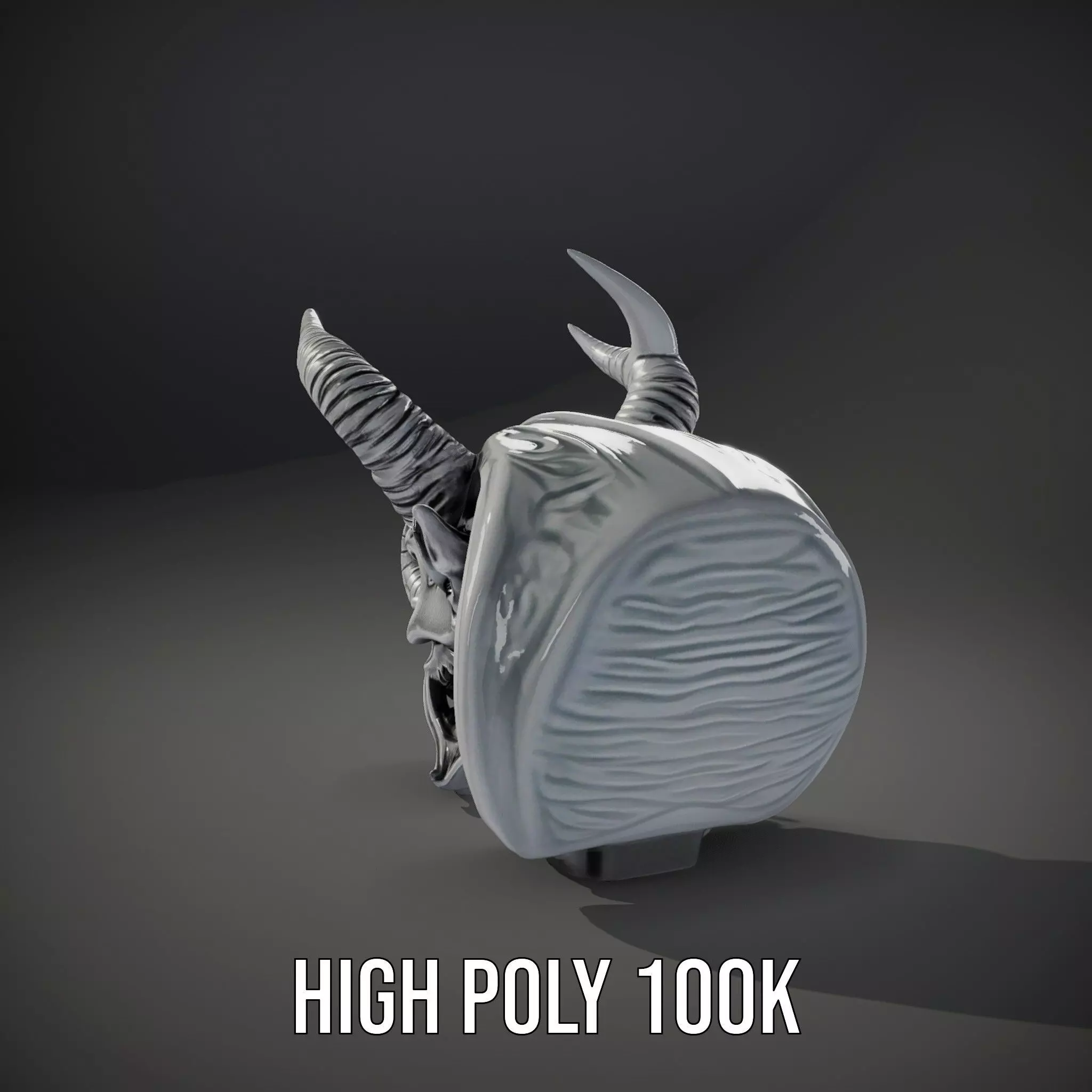 Sculpted Demon Skull model pack Low-poly 3D model_10