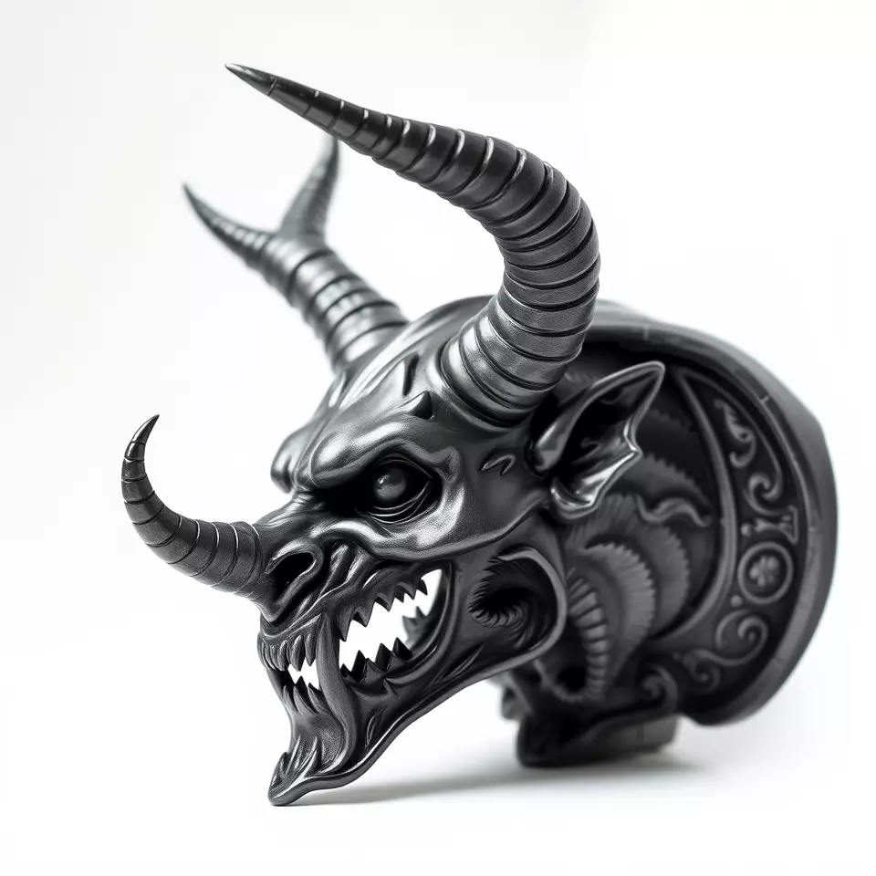 Sculpted Demon Skull model pack Low-poly 3D model_2