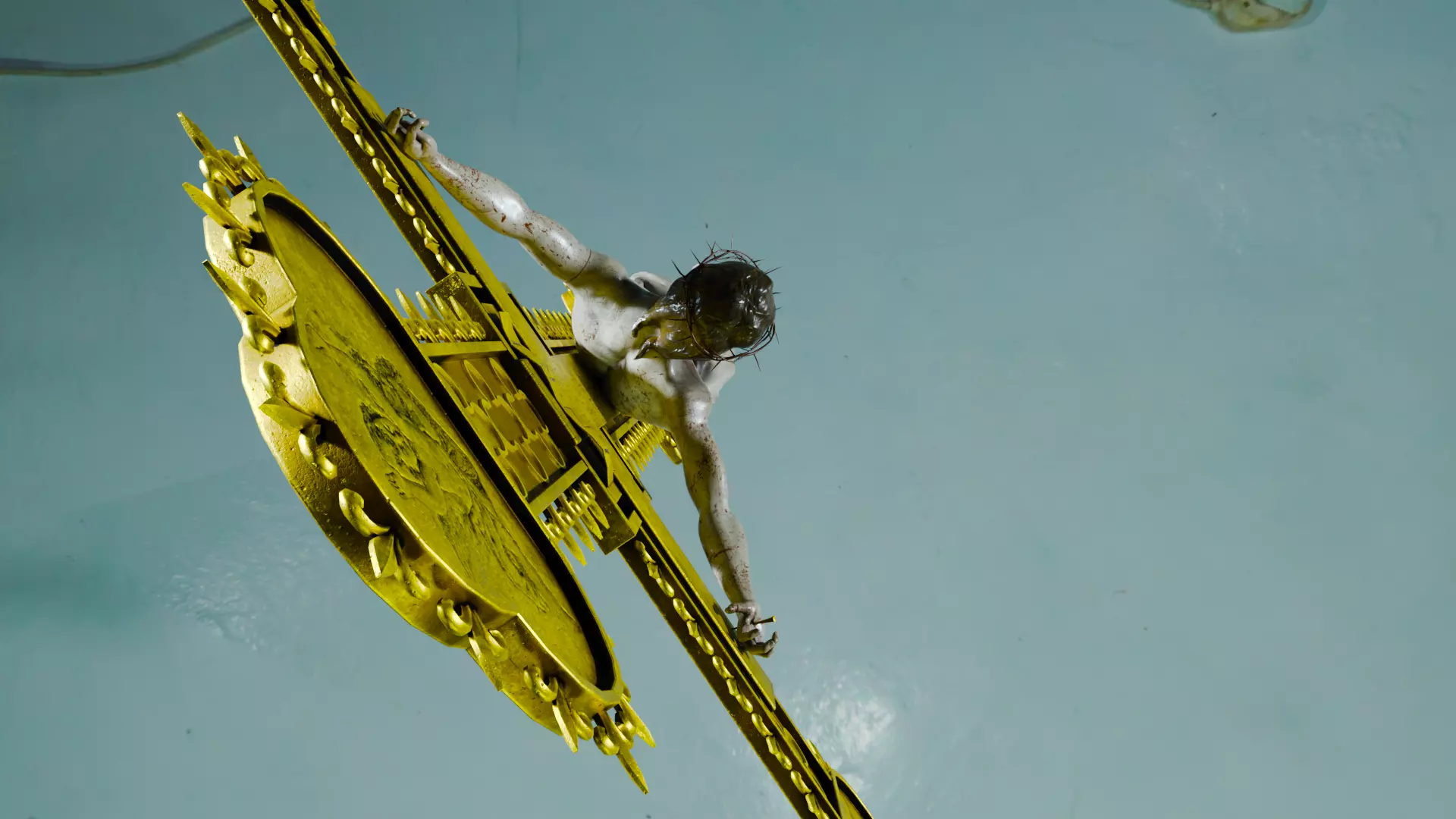 Golden Crucifix with Our Lord Jesus Christ Low-poly 3D model_15