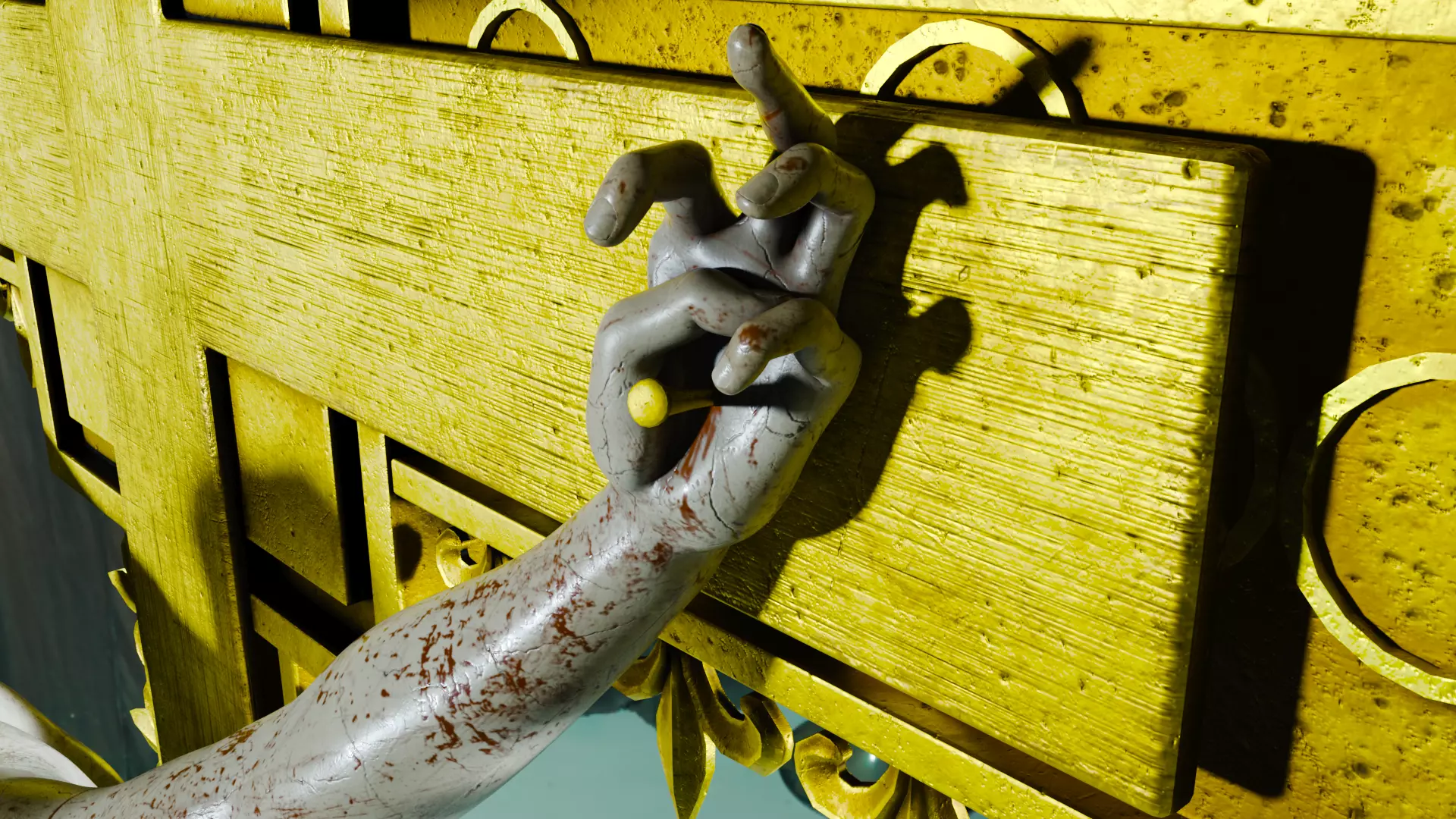 Golden Crucifix with Our Lord Jesus Christ Low-poly 3D model_8