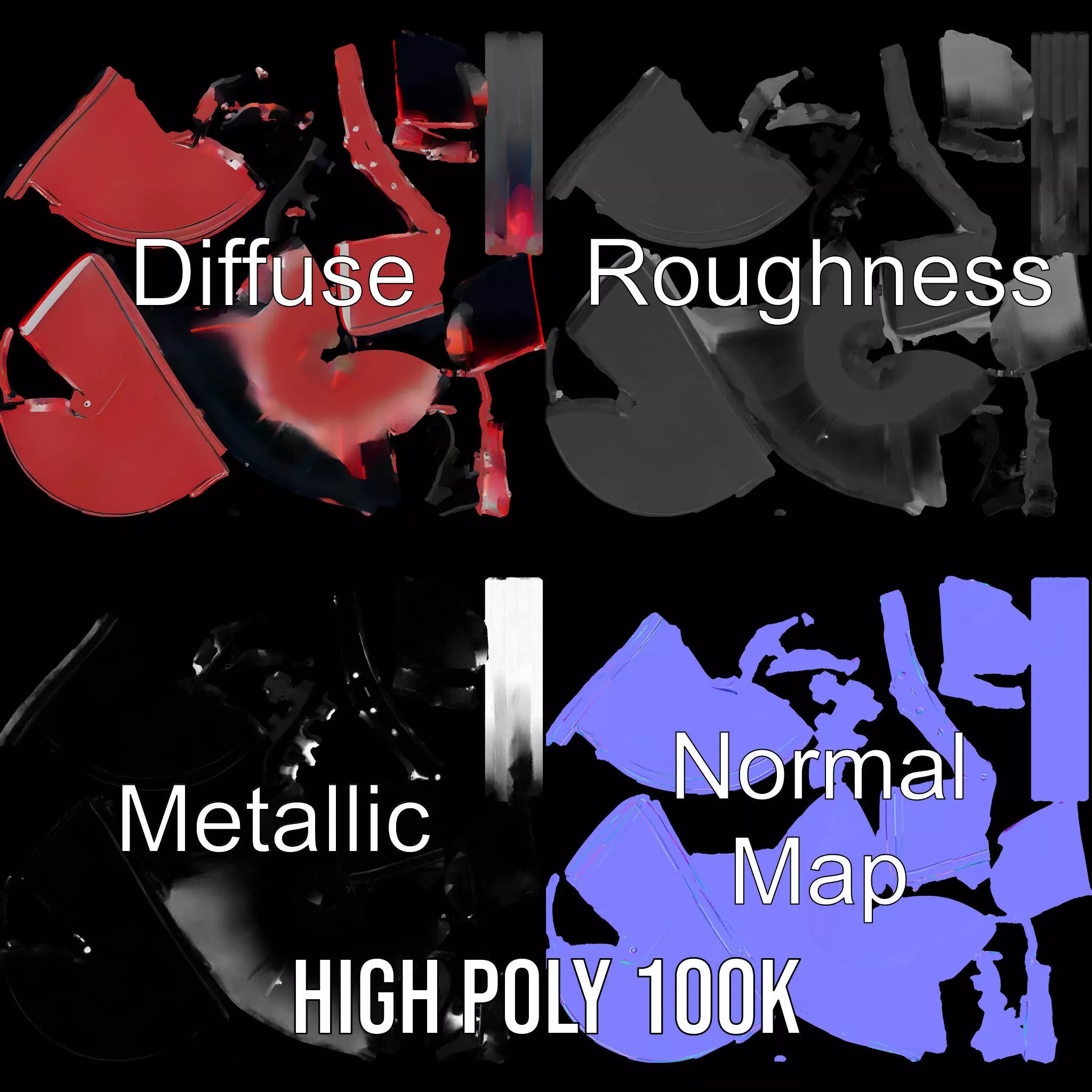 Shiny Red Helmet model pack Low-poly 3D model_3