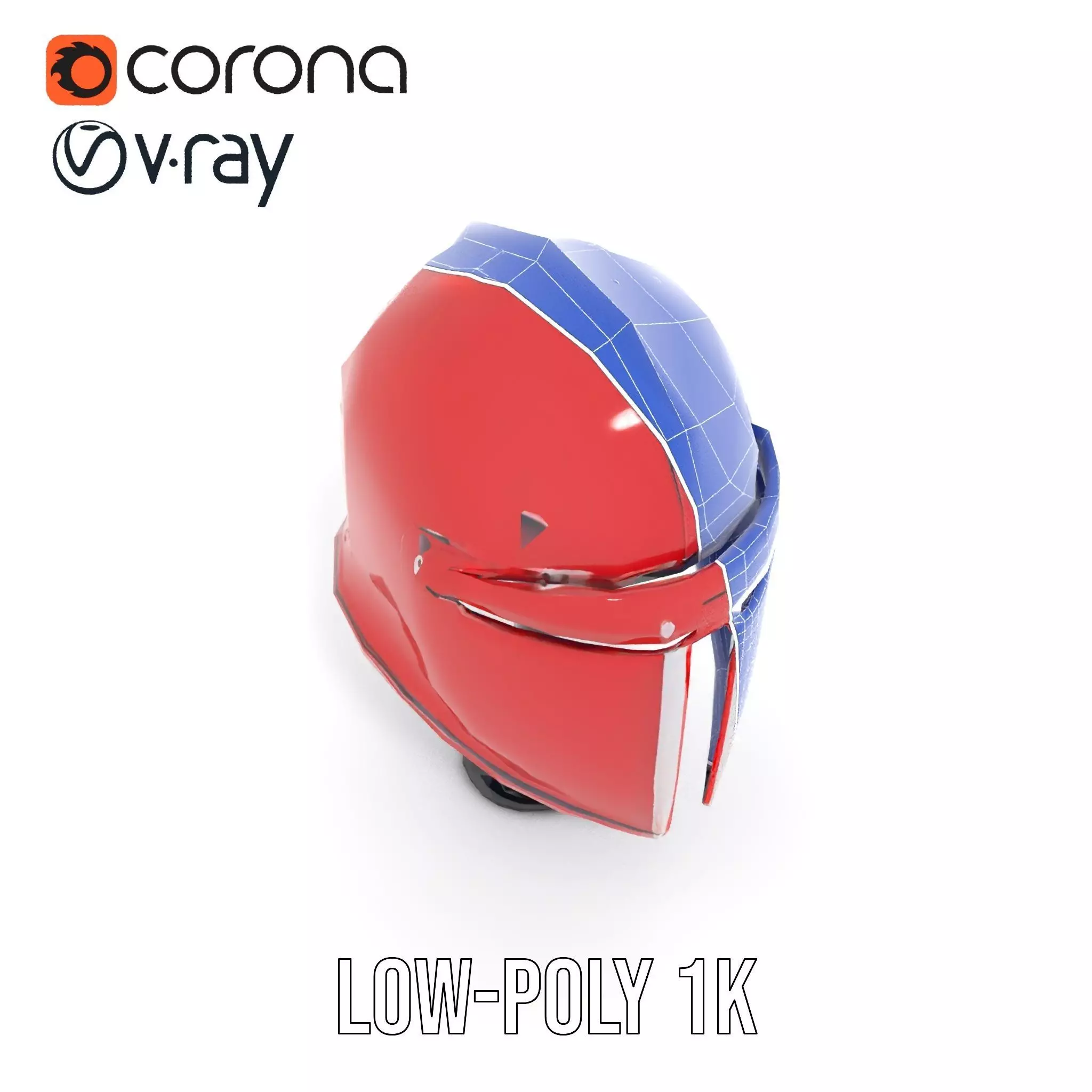 Shiny Red Helmet model pack Low-poly 3D model_31