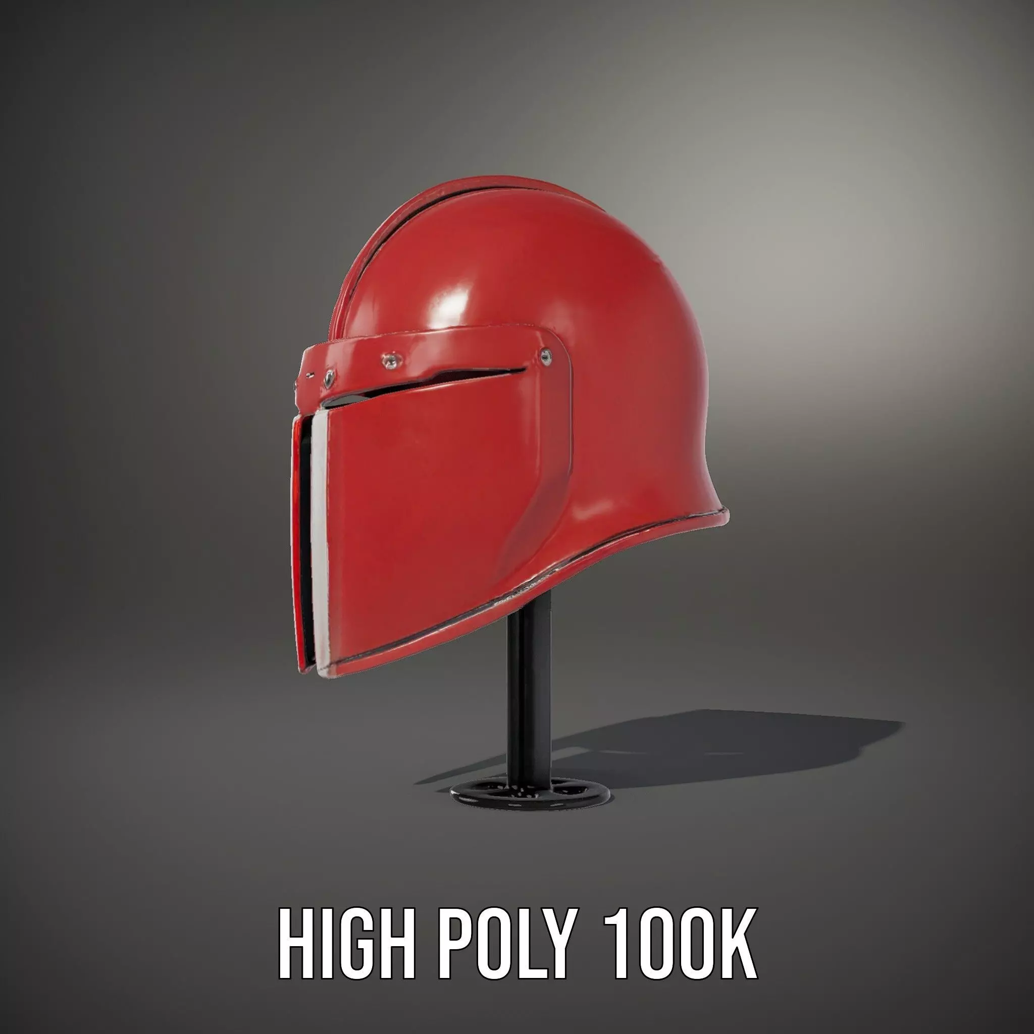 Shiny Red Helmet model pack Low-poly 3D model_8