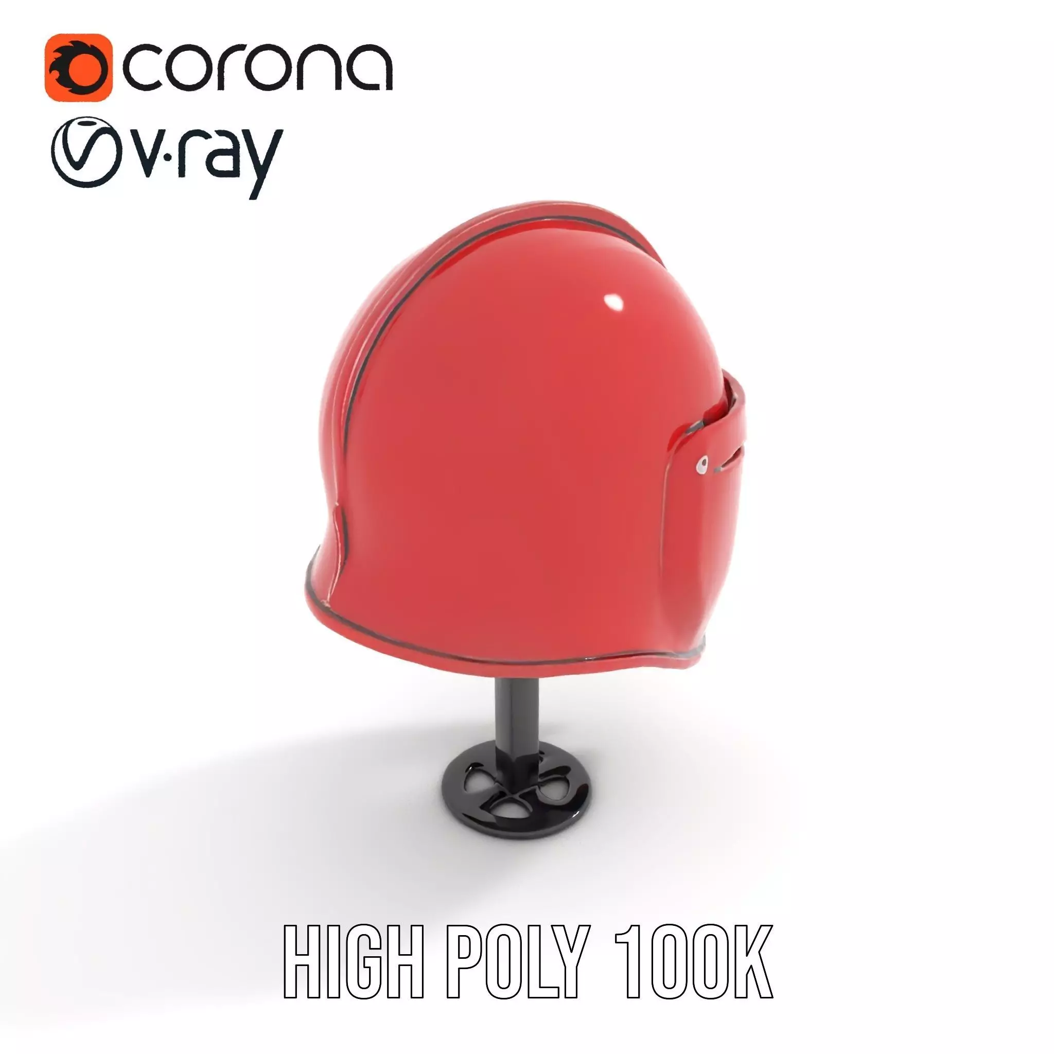 Shiny Red Helmet model pack Low-poly 3D model_15