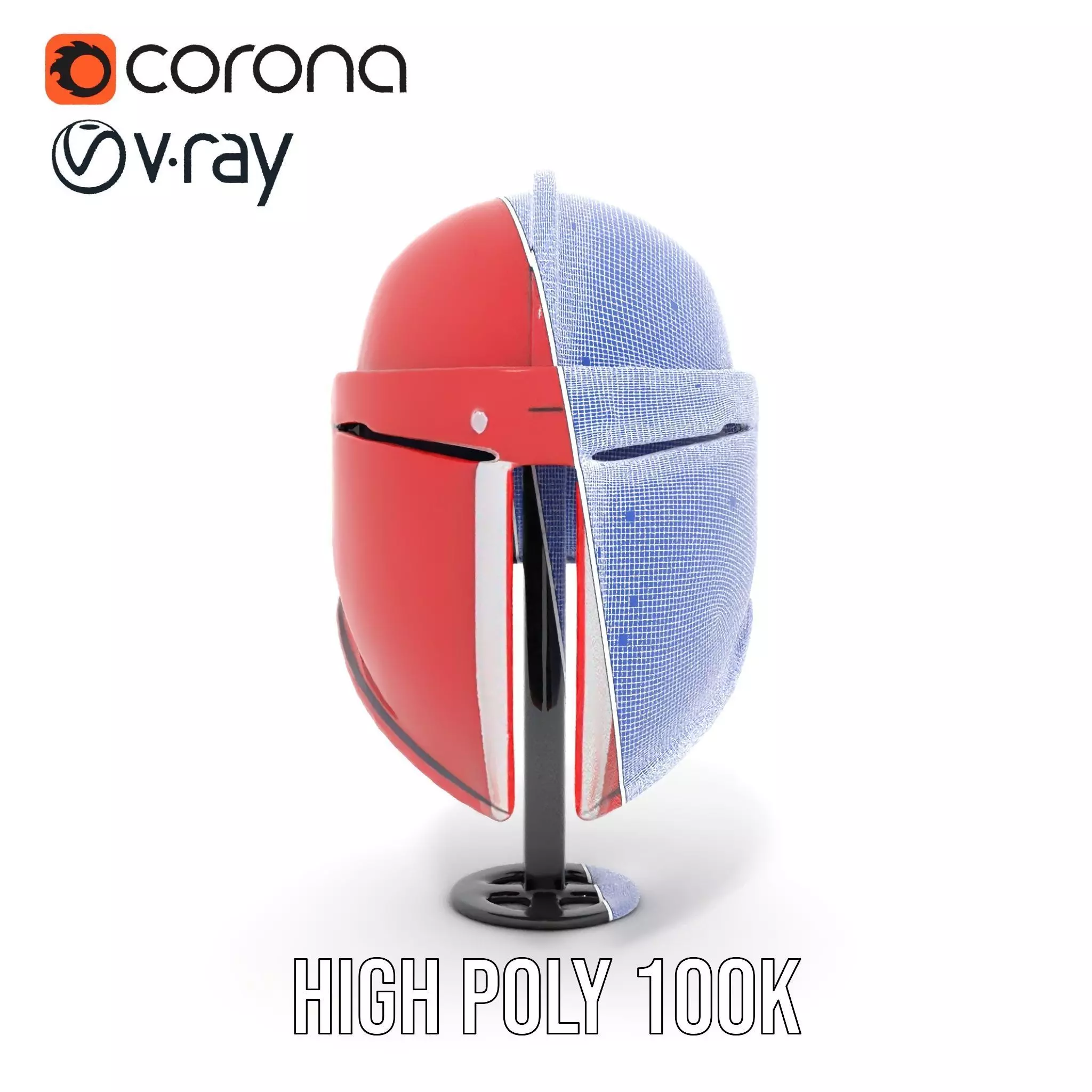 Shiny Red Helmet model pack Low-poly 3D model_32