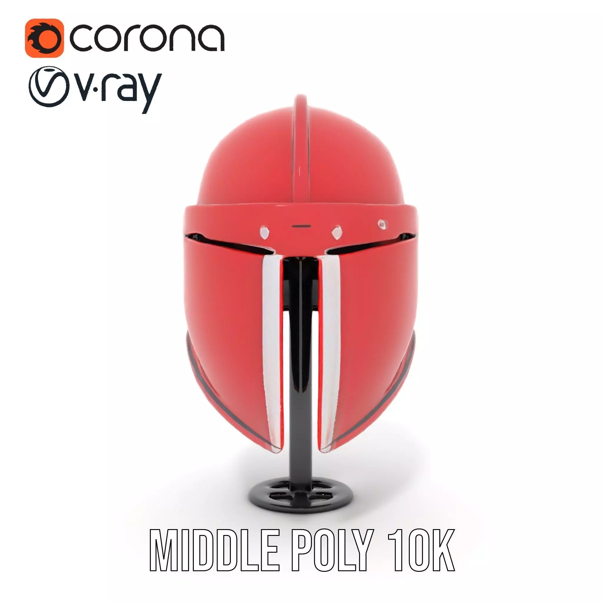 Shiny Red Helmet model pack Low-poly 3D model_16