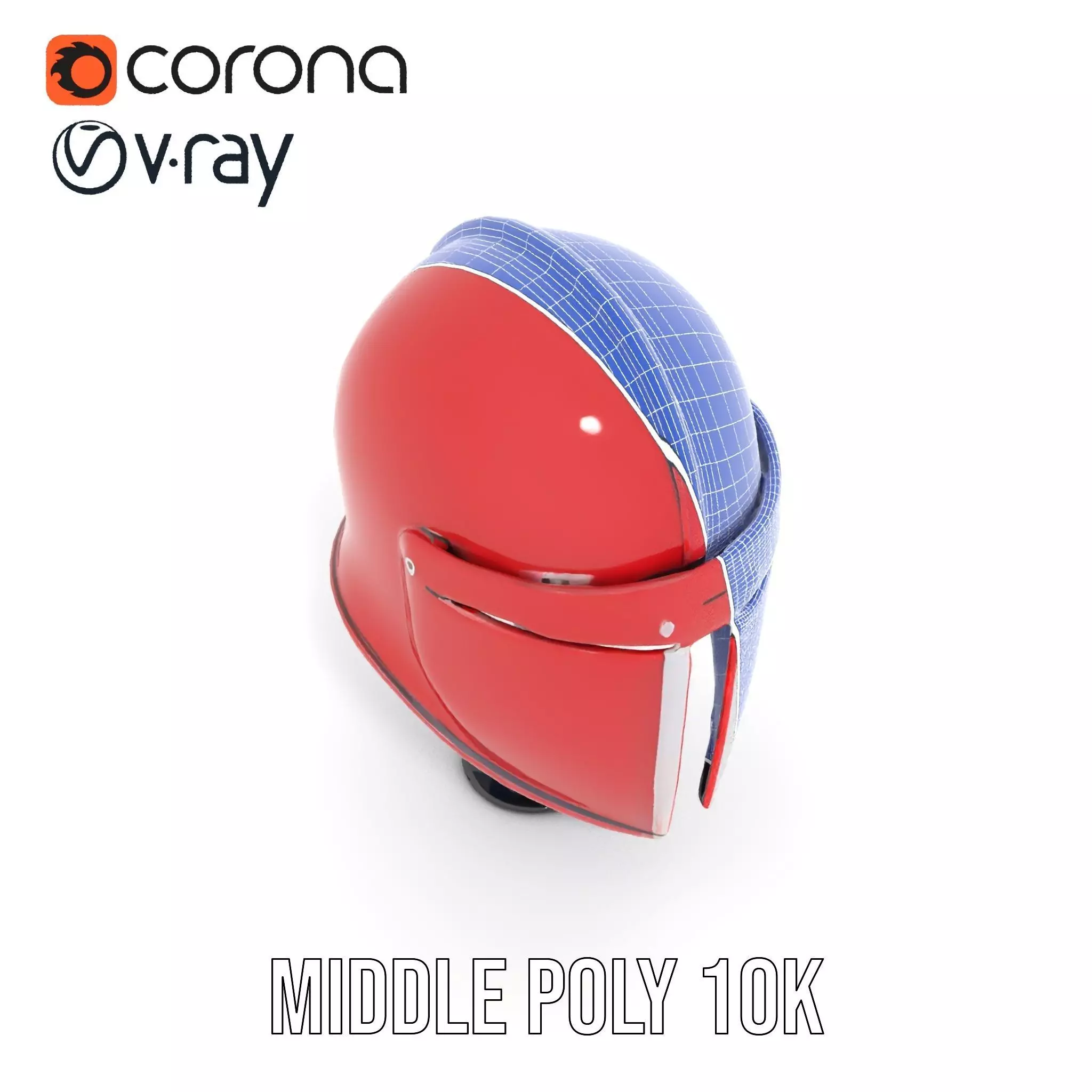 Shiny Red Helmet model pack Low-poly 3D model_24