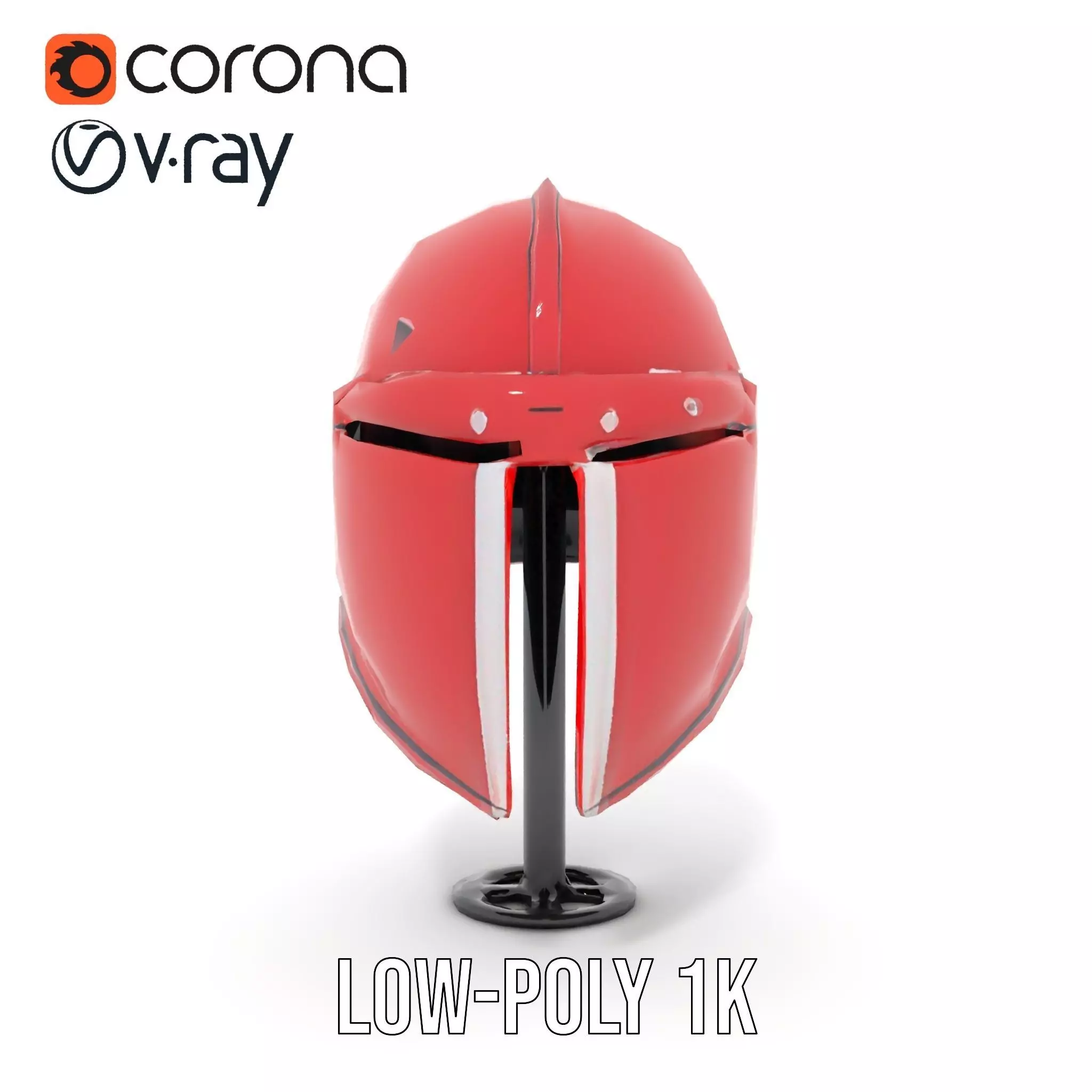 Shiny Red Helmet model pack Low-poly 3D model_7