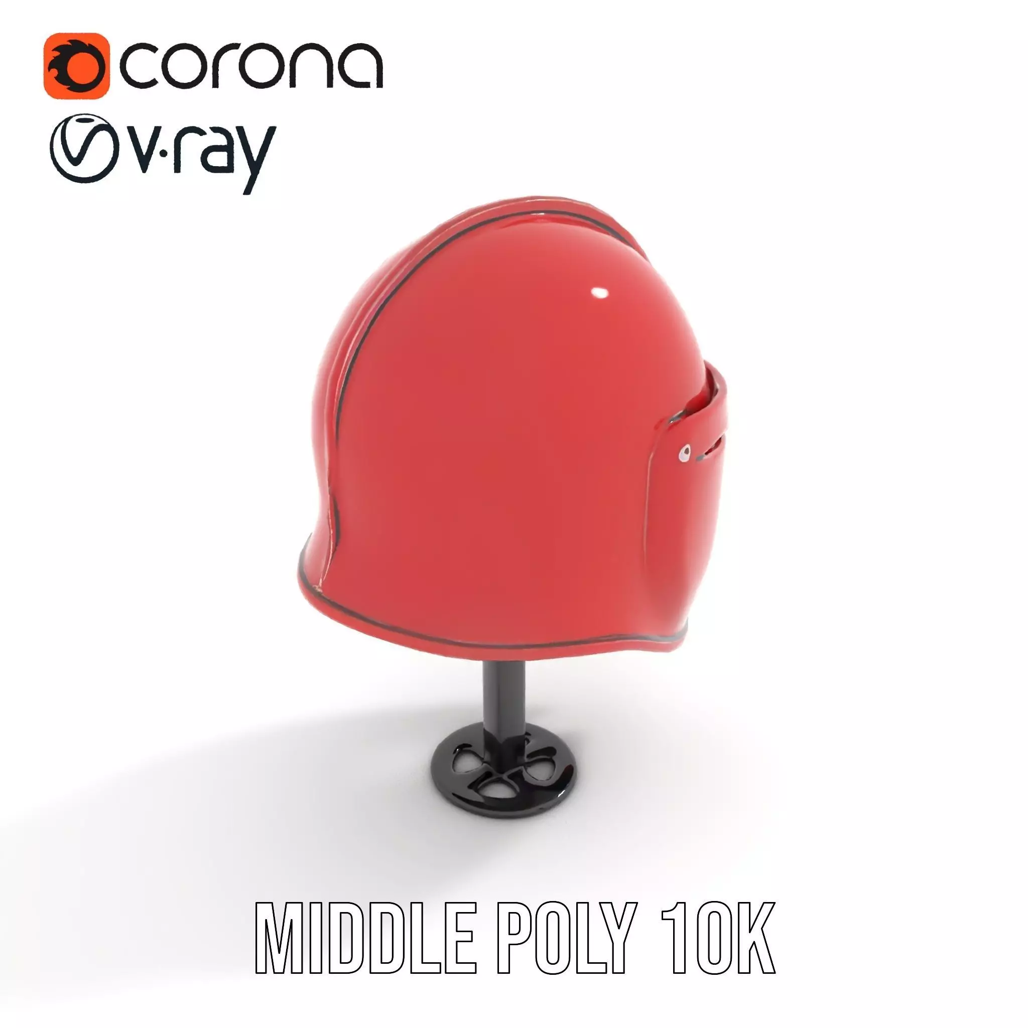 Shiny Red Helmet model pack Low-poly 3D model_6
