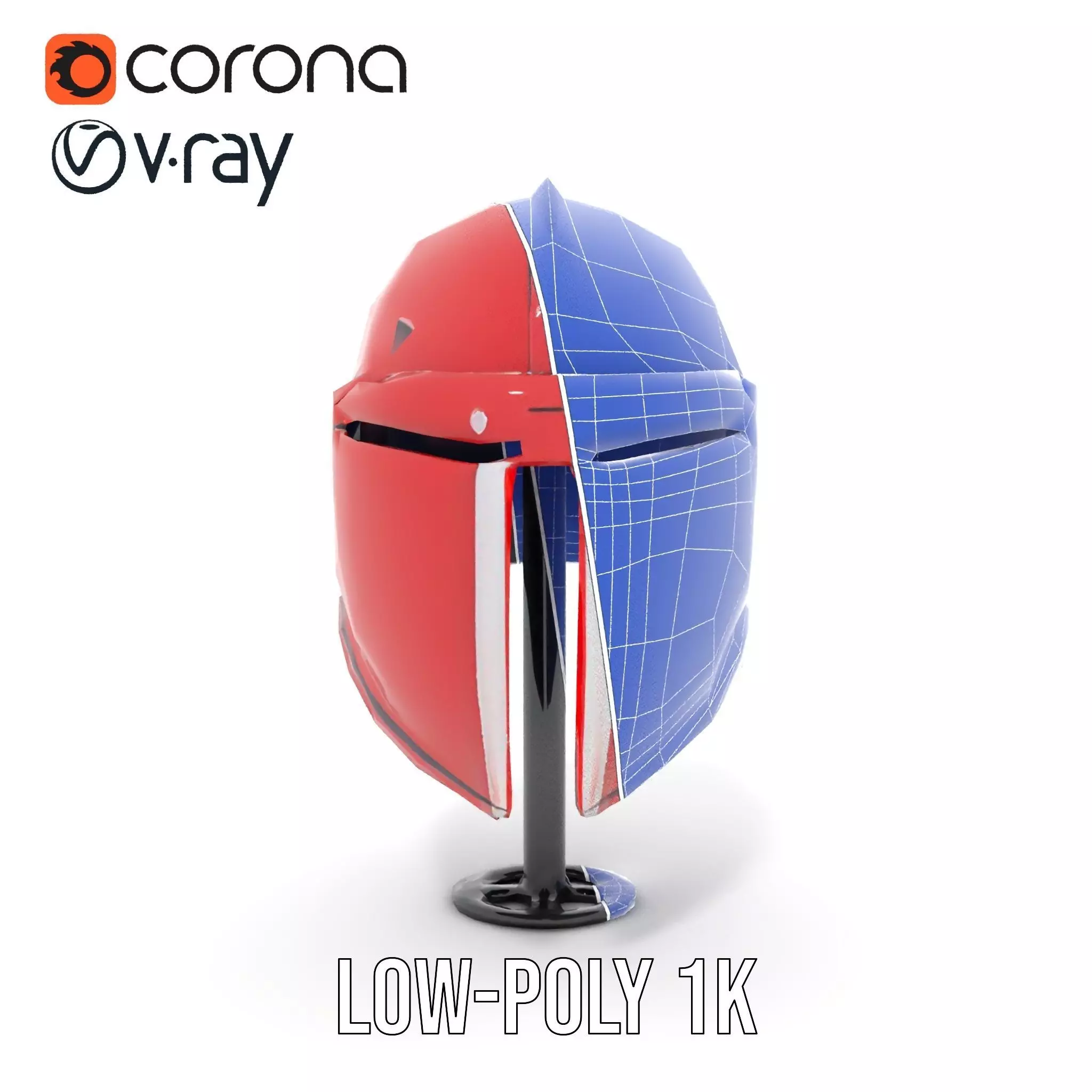 Shiny Red Helmet model pack Low-poly 3D model_28