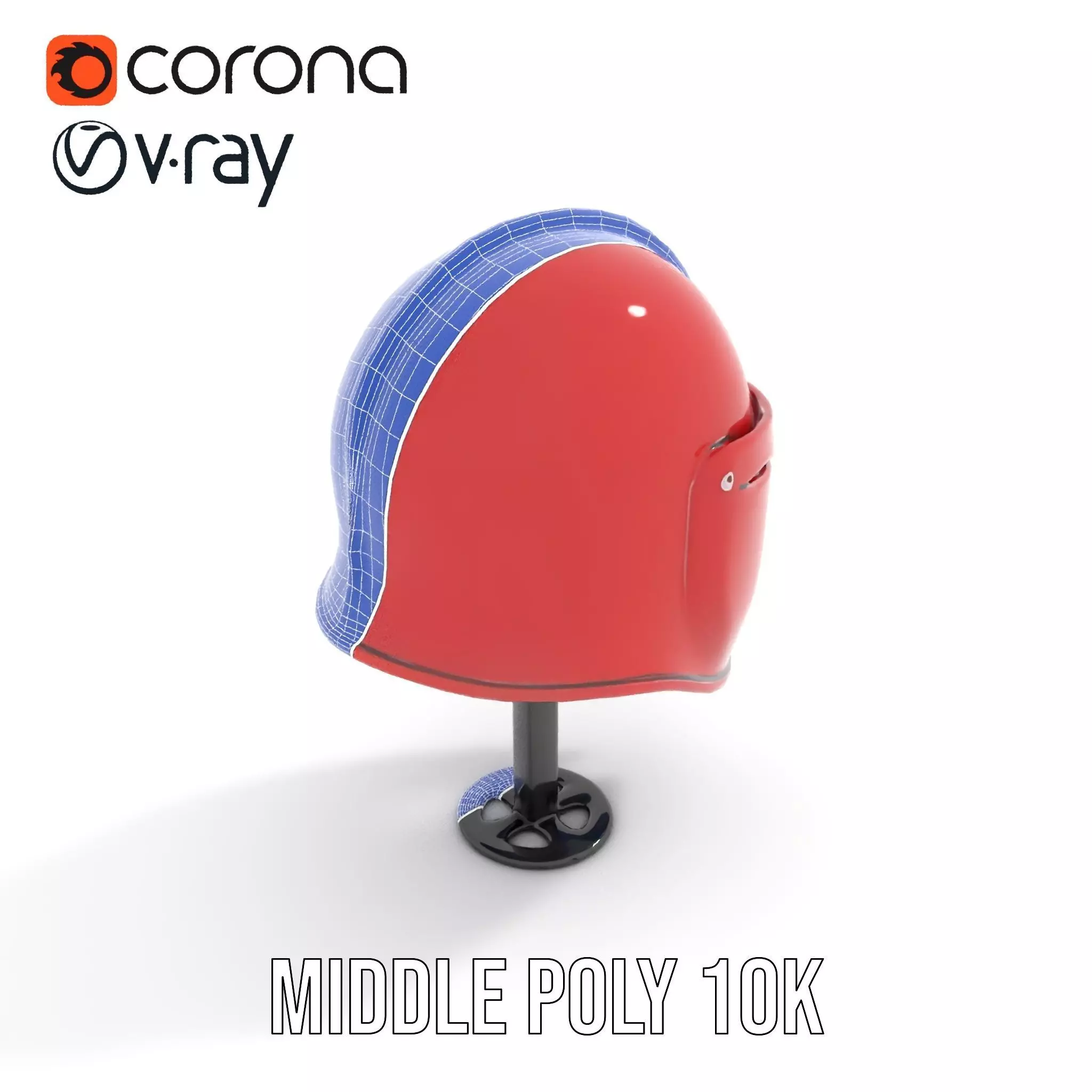 Shiny Red Helmet model pack Low-poly 3D model_27