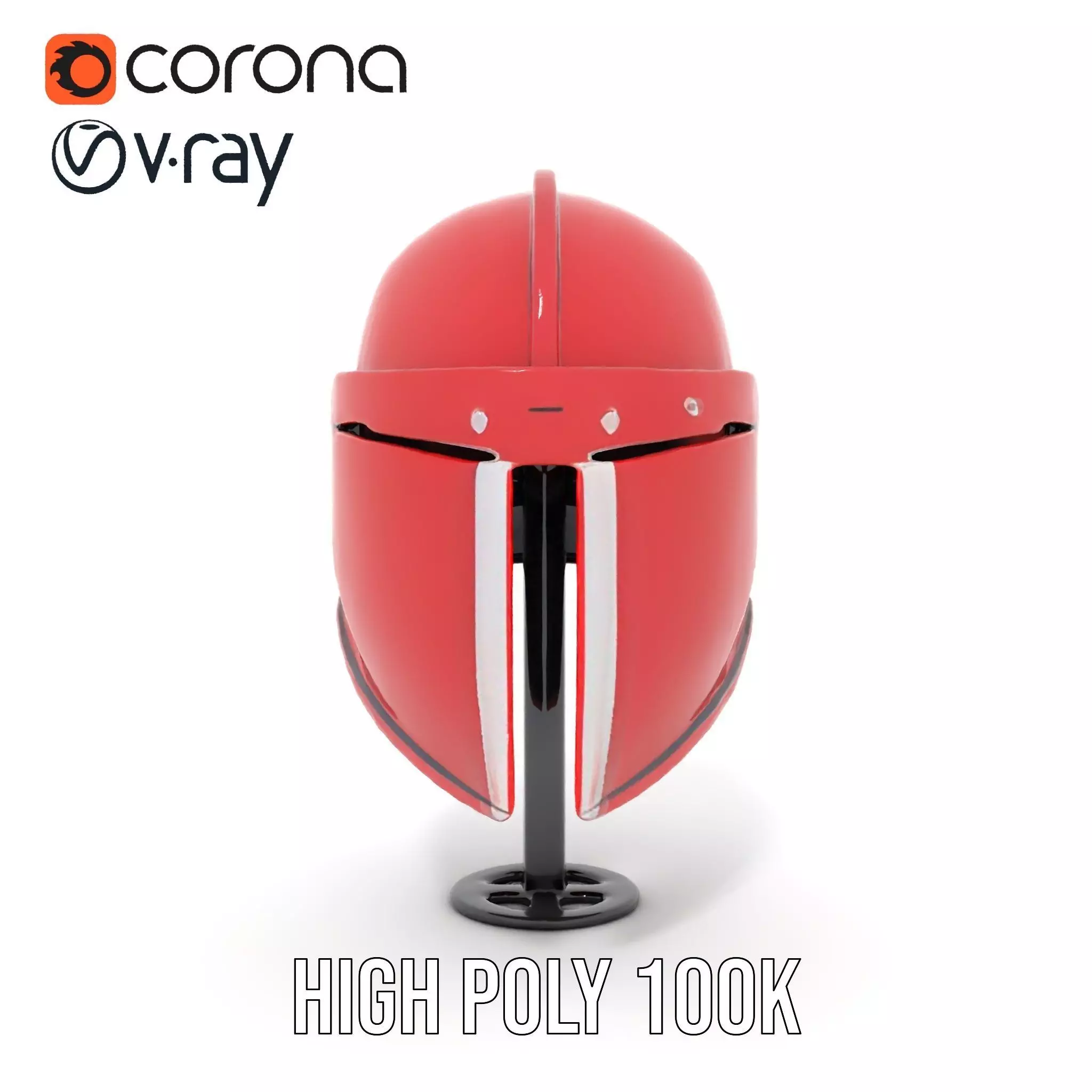 Shiny Red Helmet model pack Low-poly 3D model_26