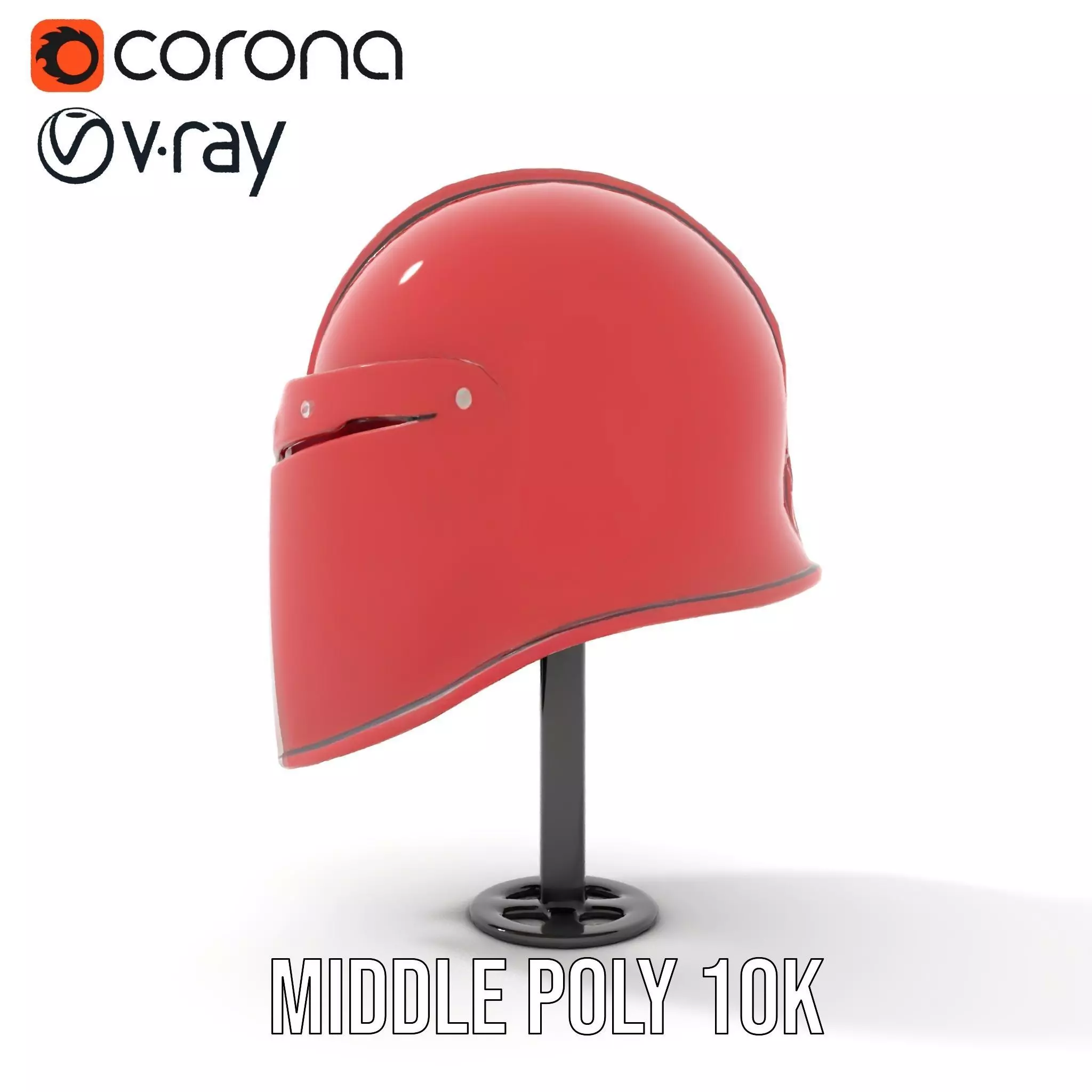 Shiny Red Helmet model pack Low-poly 3D model_21
