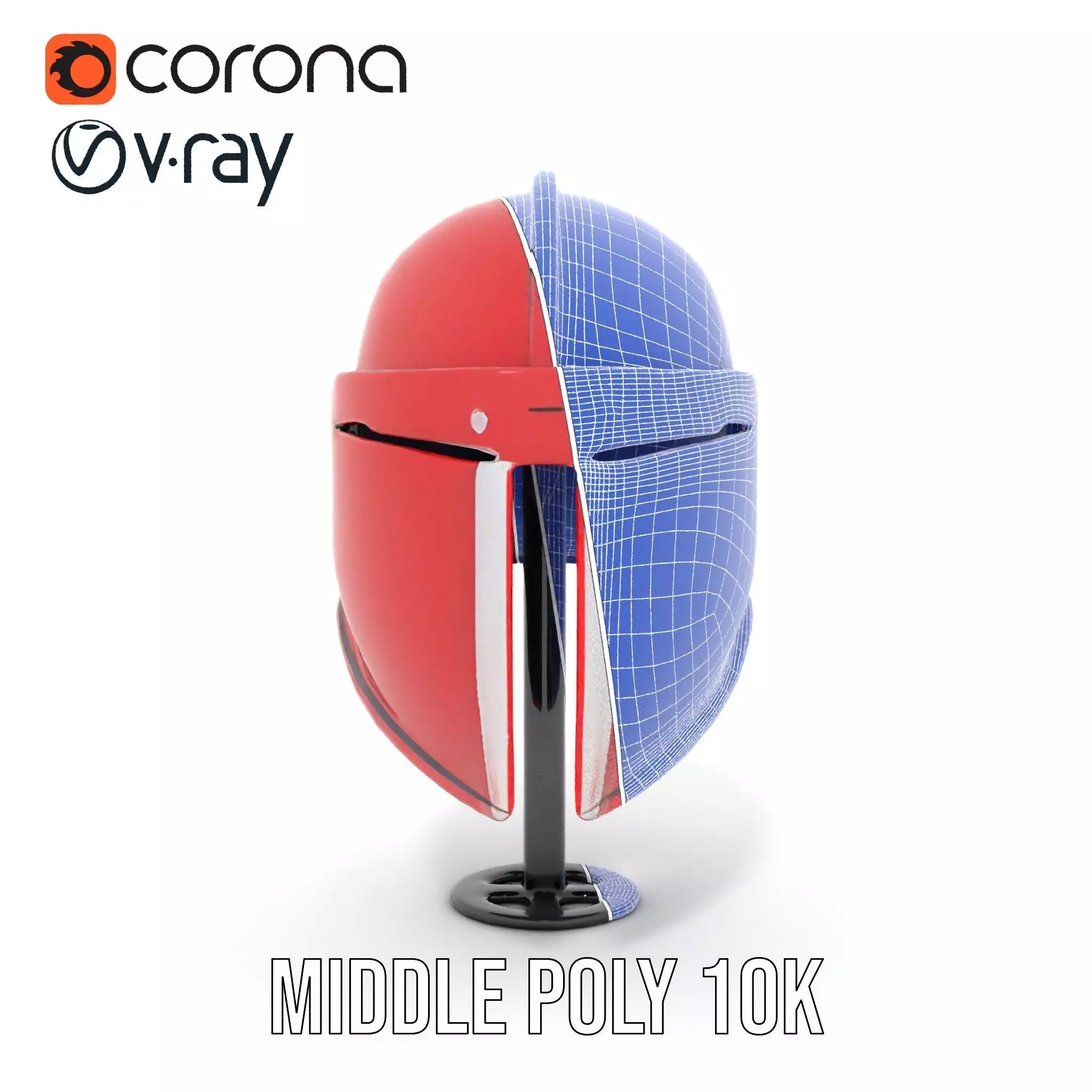 Shiny Red Helmet model pack Low-poly 3D model_30