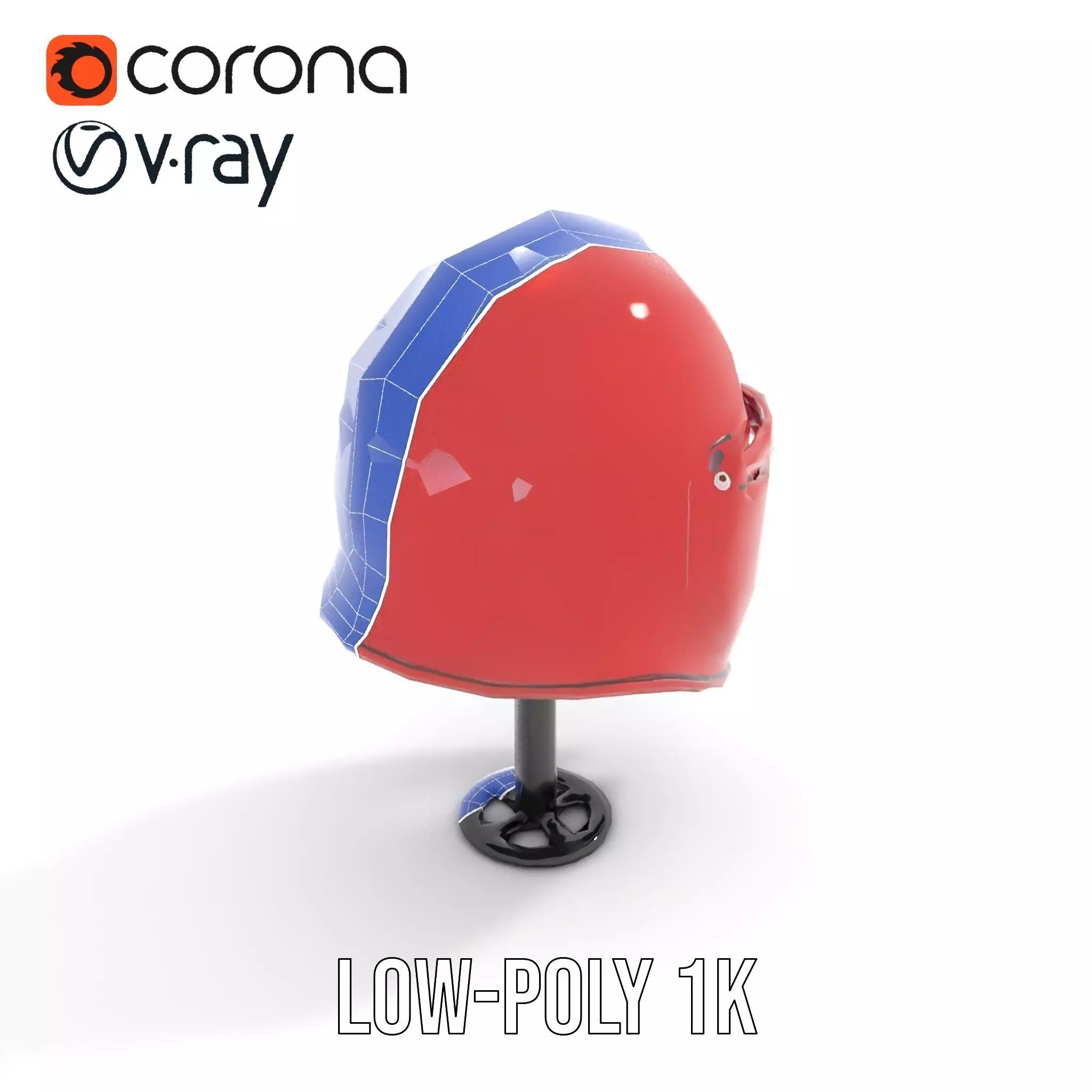 Shiny Red Helmet model pack Low-poly 3D model_22