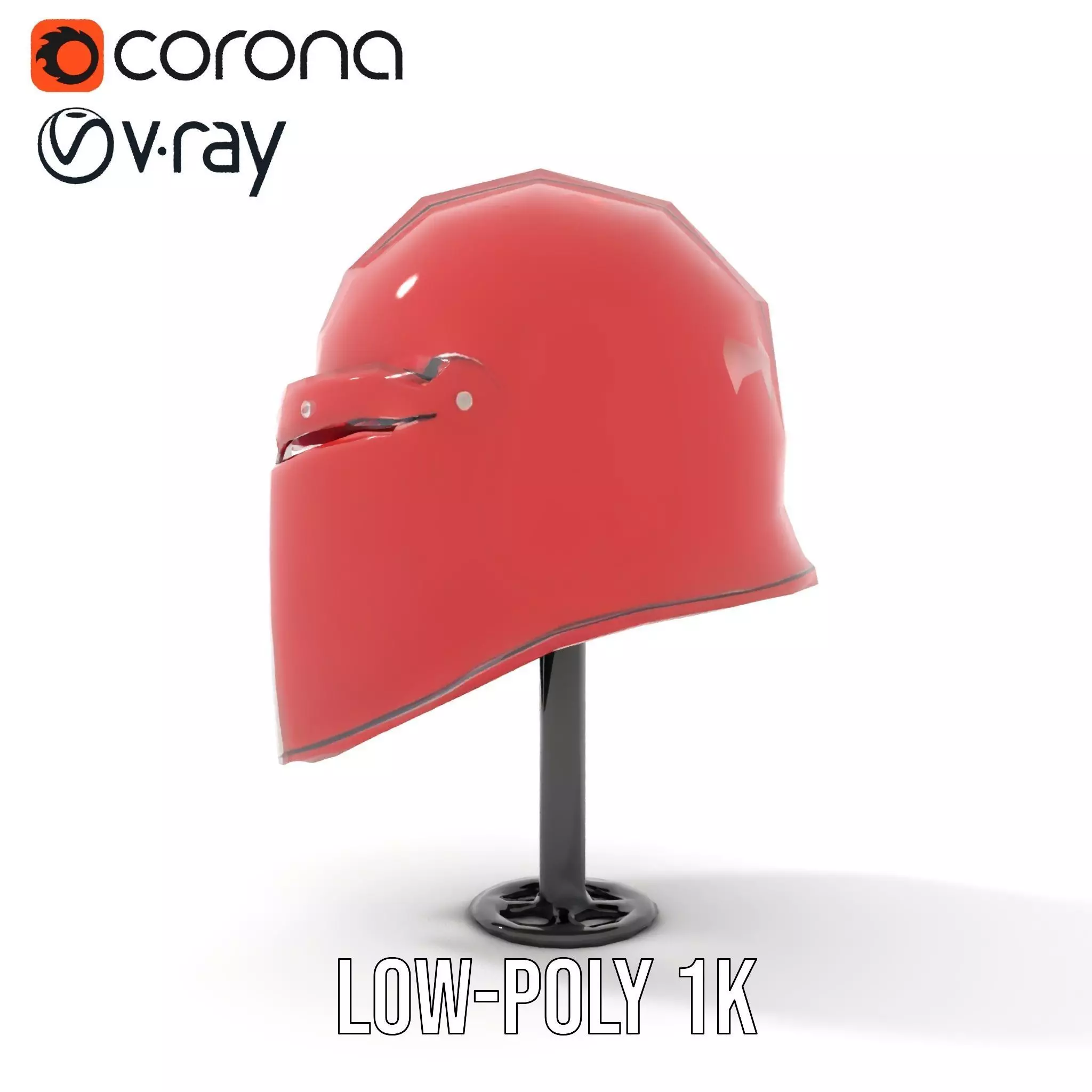 Shiny Red Helmet model pack Low-poly 3D model_19
