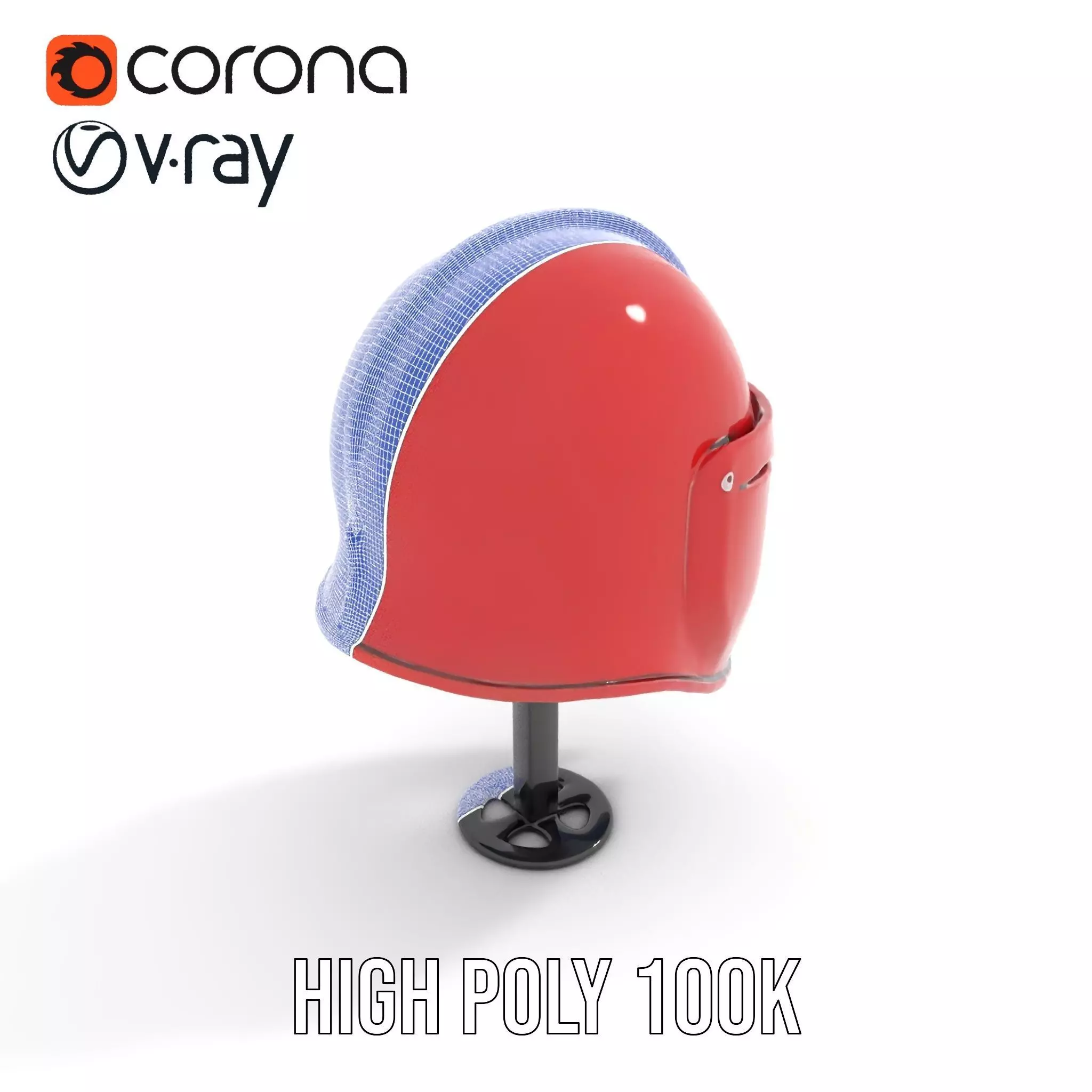 Shiny Red Helmet model pack Low-poly 3D model_29