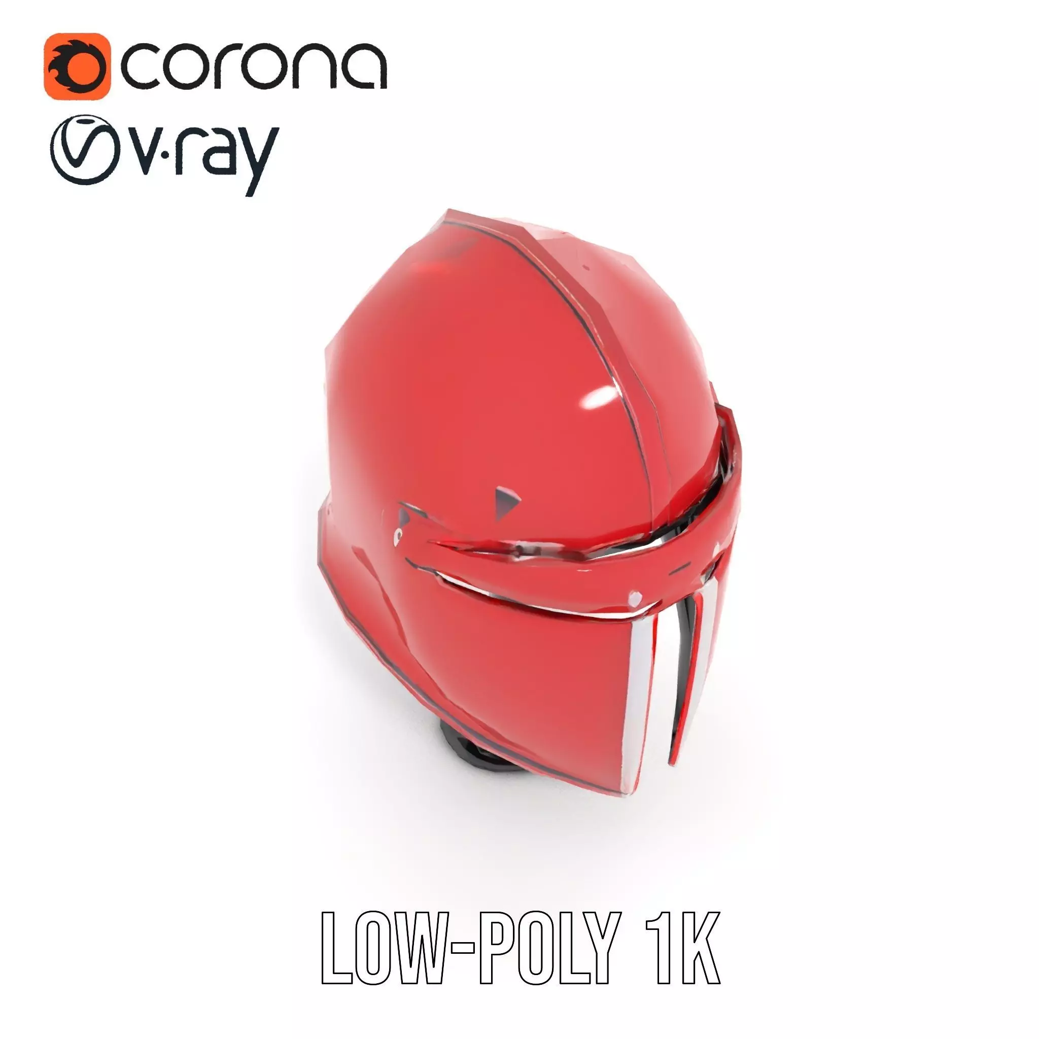 Shiny Red Helmet model pack Low-poly 3D model_25