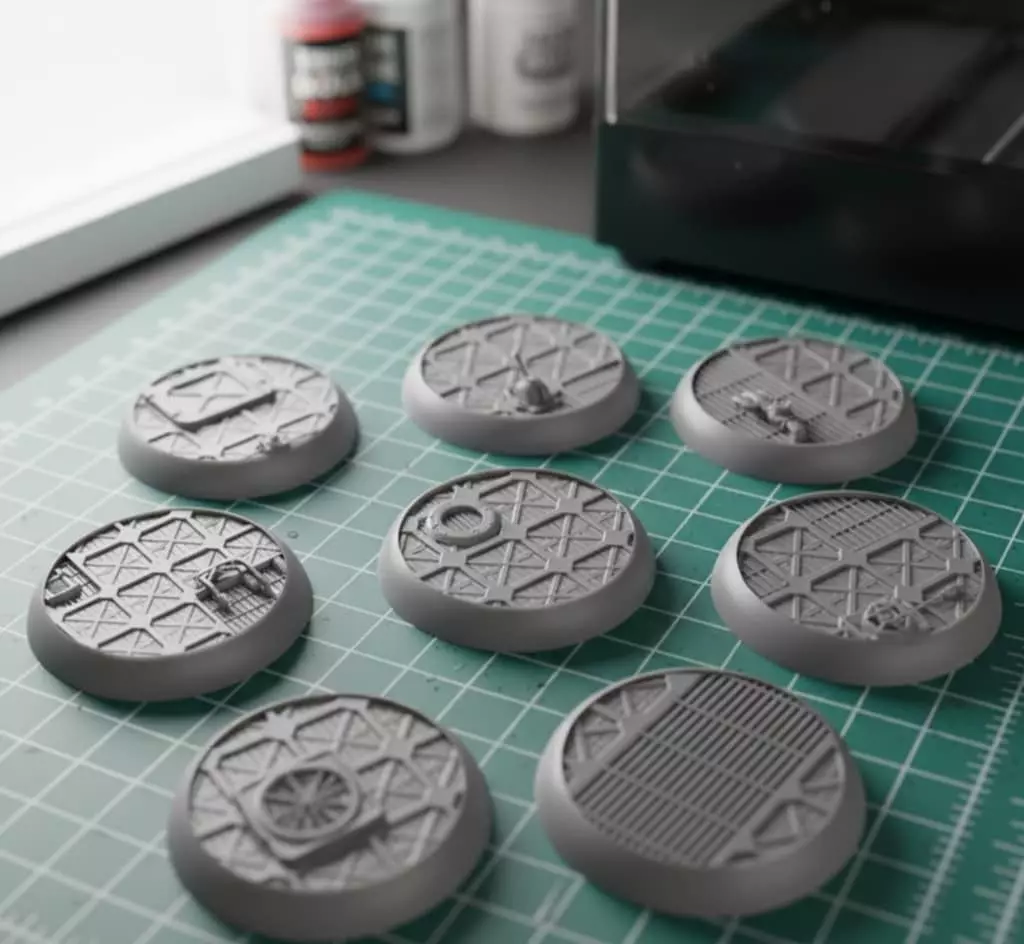 Industrial Bases Pack -10 STL Round Bases 25mm 32mm 40mm 50mm 3D print model_0