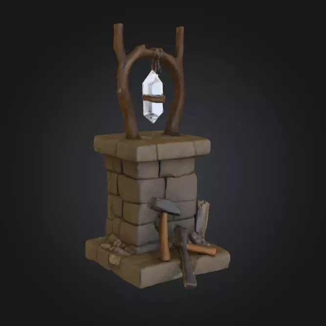 Crystal Altar Low-poly 3D model_1