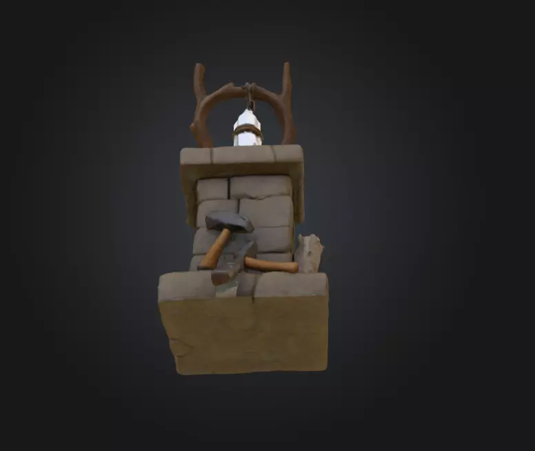 Crystal Altar Low-poly 3D model_11