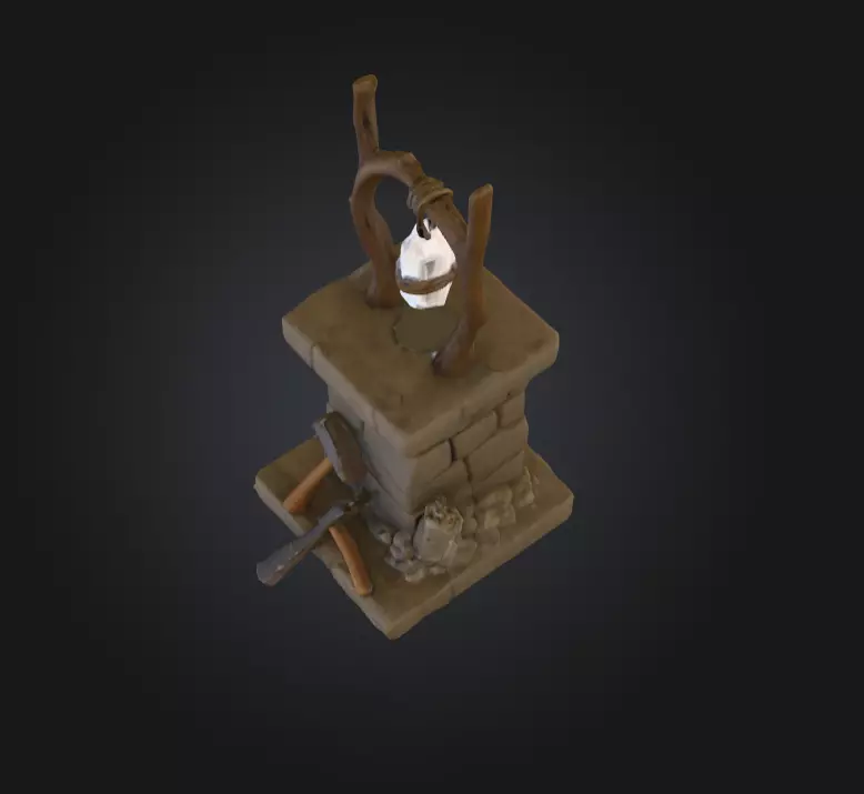 Crystal Altar Low-poly 3D model_8