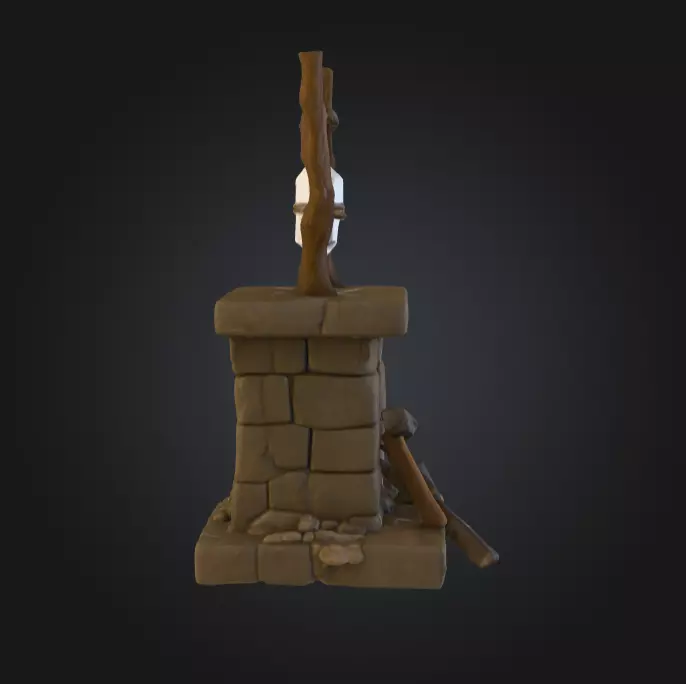 Crystal Altar Low-poly 3D model_2