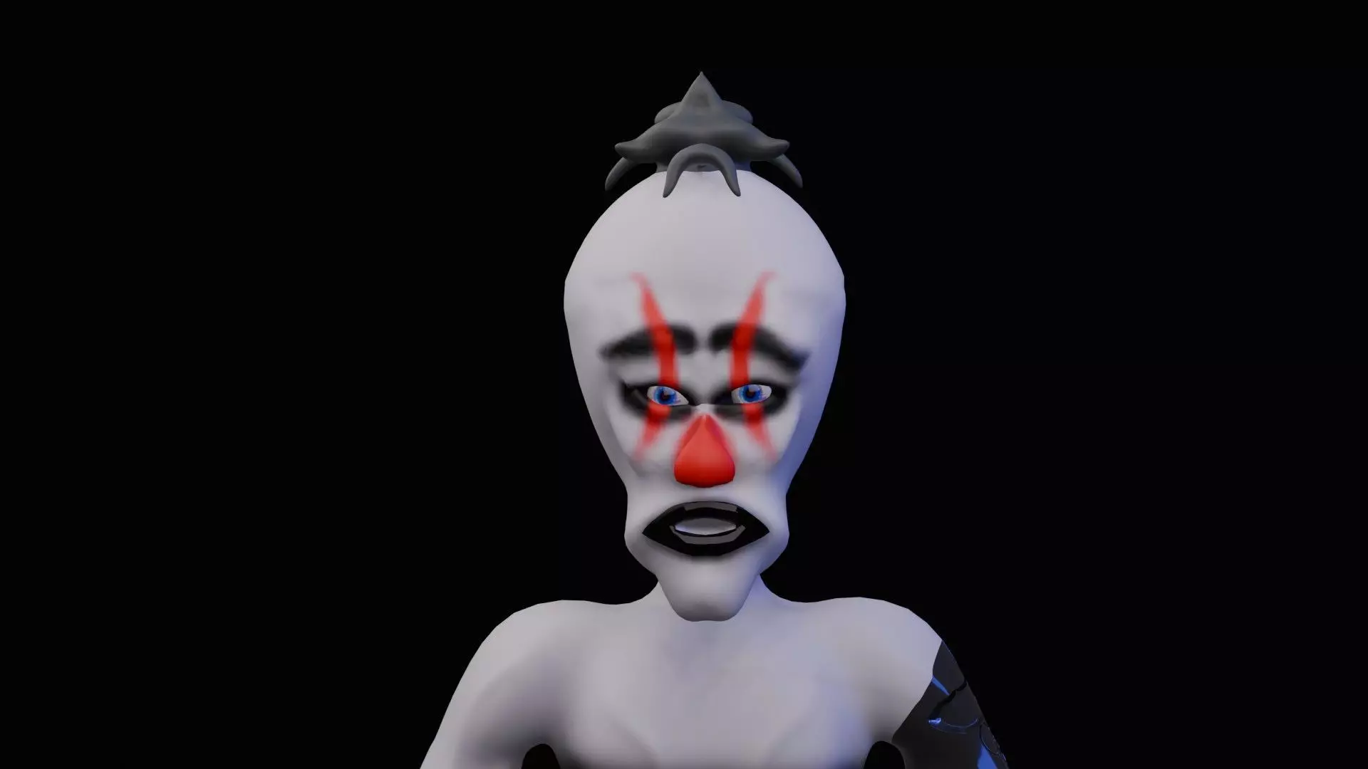 CREEPY SCI FI CYBER ARM CLOWN Low-poly 3D model_2