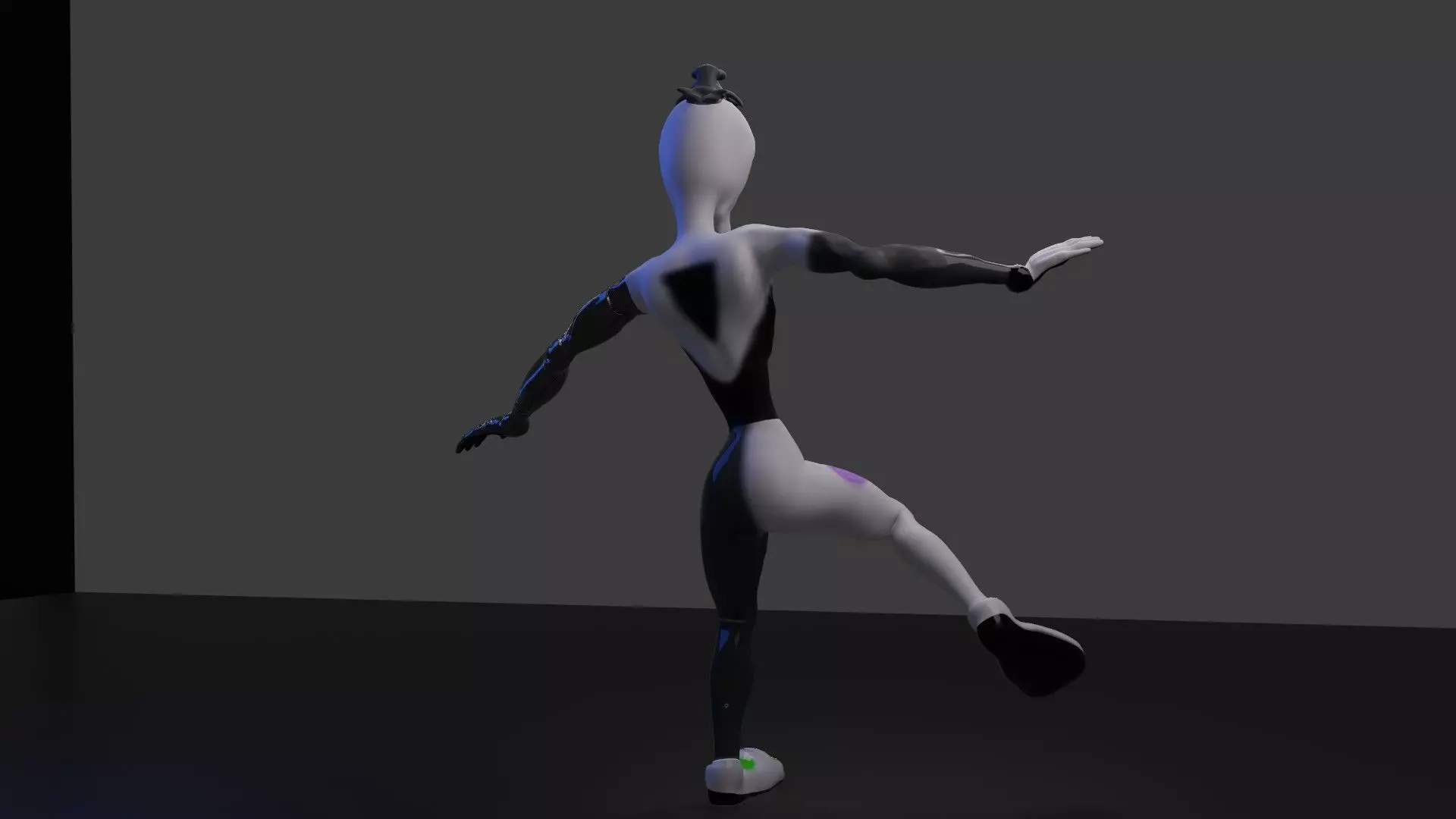 CREEPY SCI FI CYBER ARM CLOWN Low-poly 3D model_10