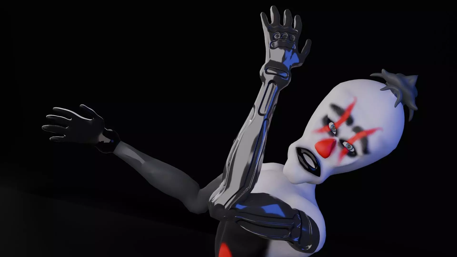 CREEPY SCI FI CYBER ARM CLOWN Low-poly 3D model_3