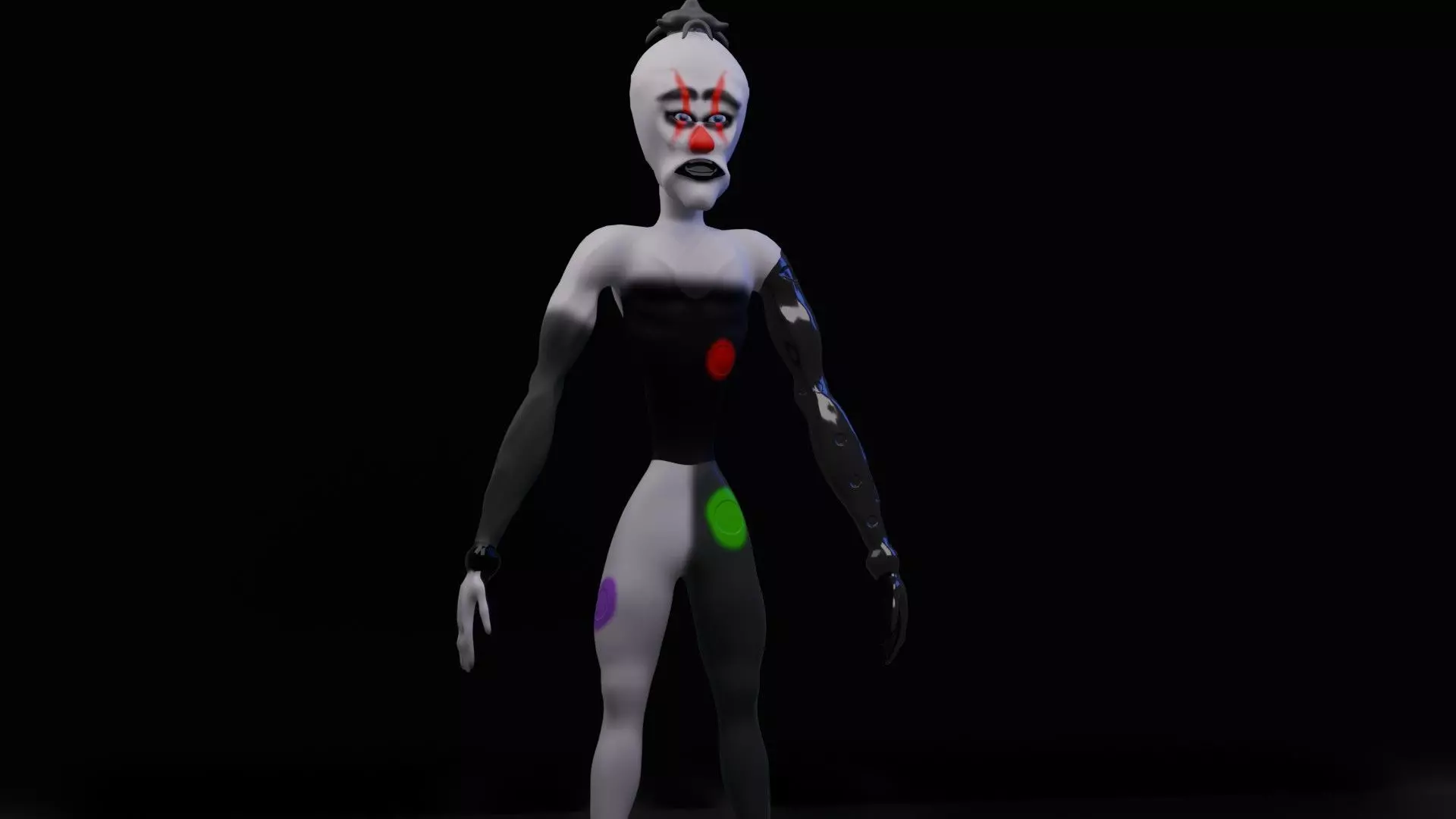 CREEPY SCI FI CYBER ARM CLOWN Low-poly 3D model_4